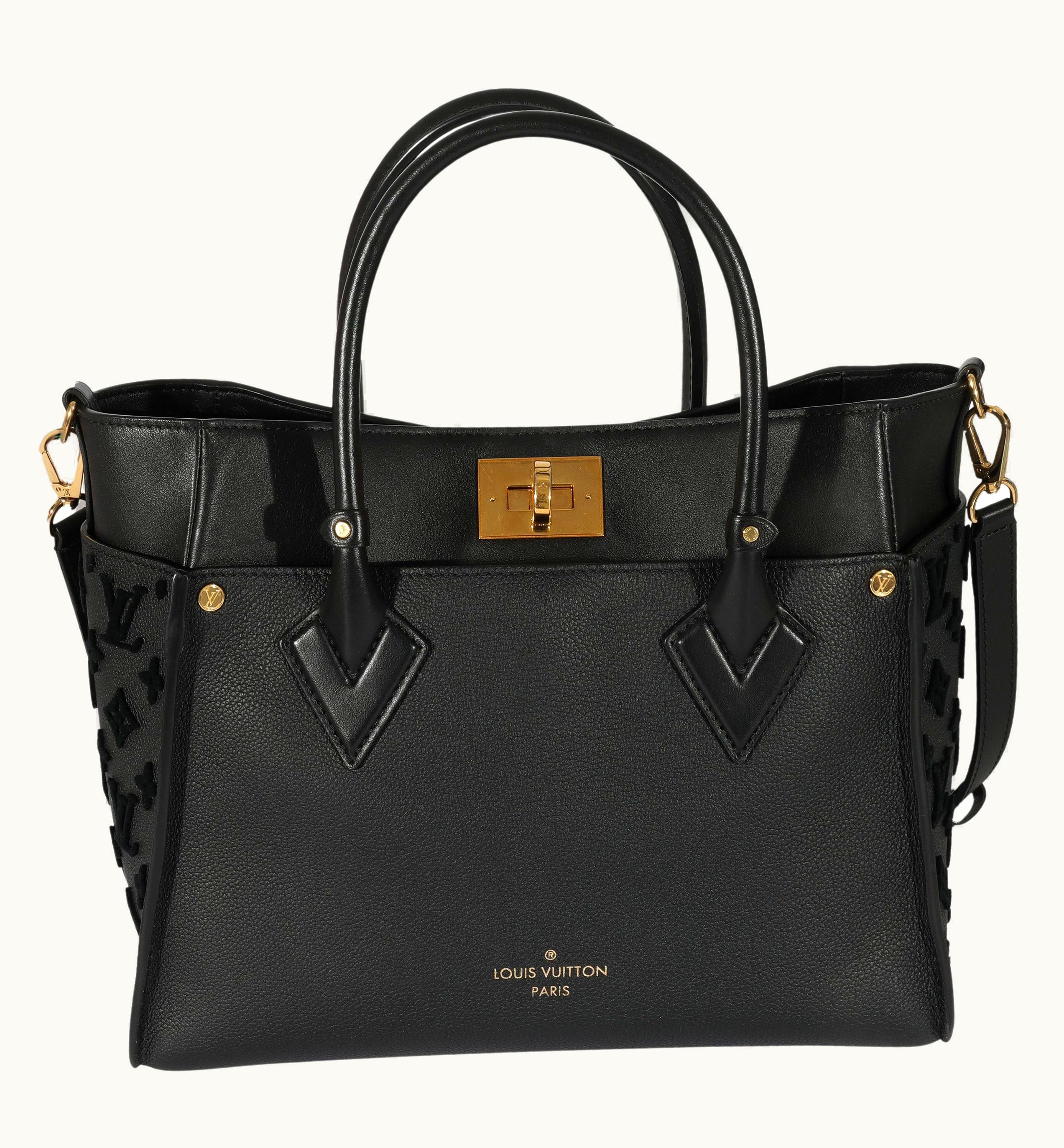 Louis Vuitton Black Calfskin On My Side Mm