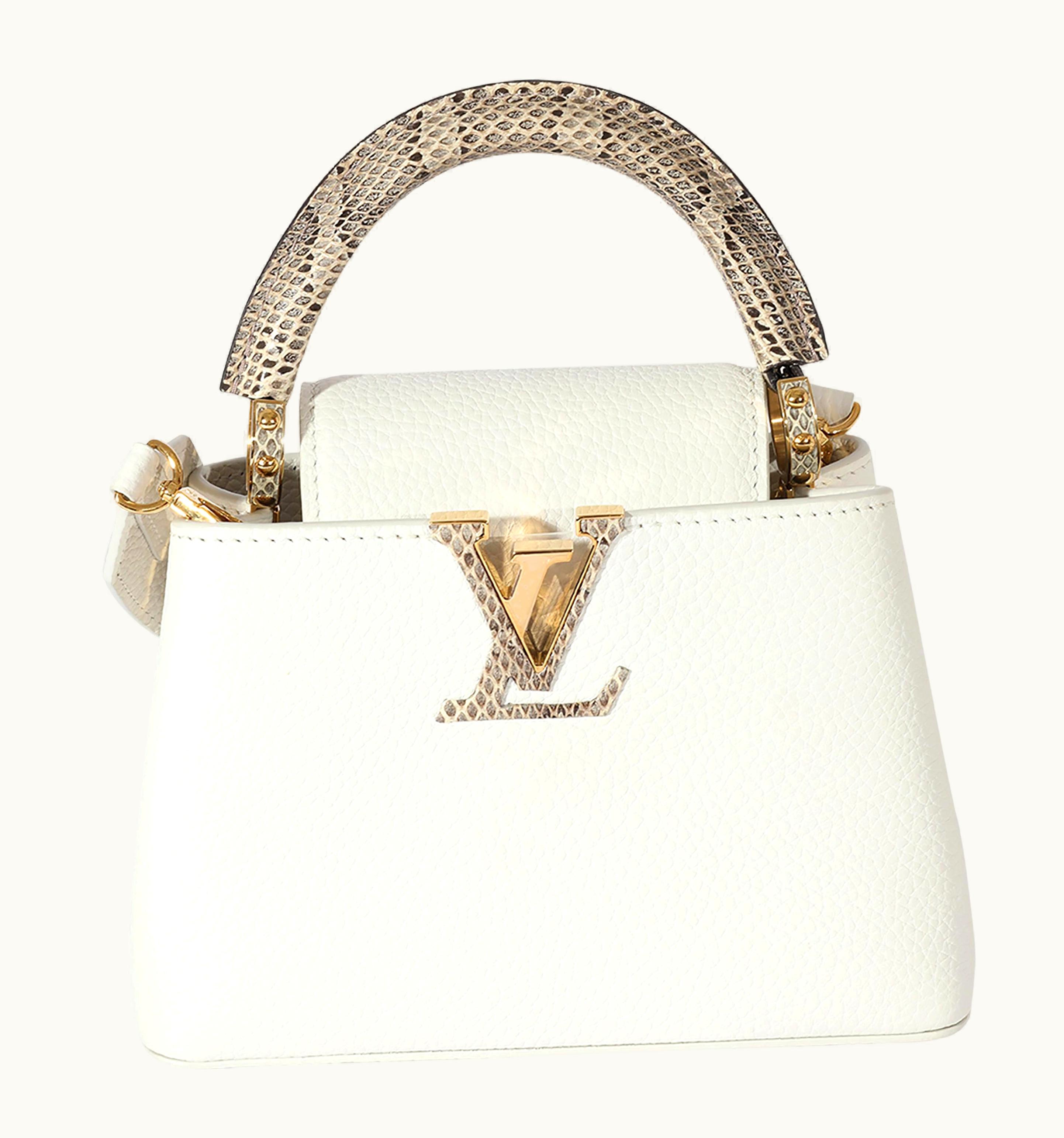 Louis Vuitton Snow White Taurillon & Python Mini Capucines