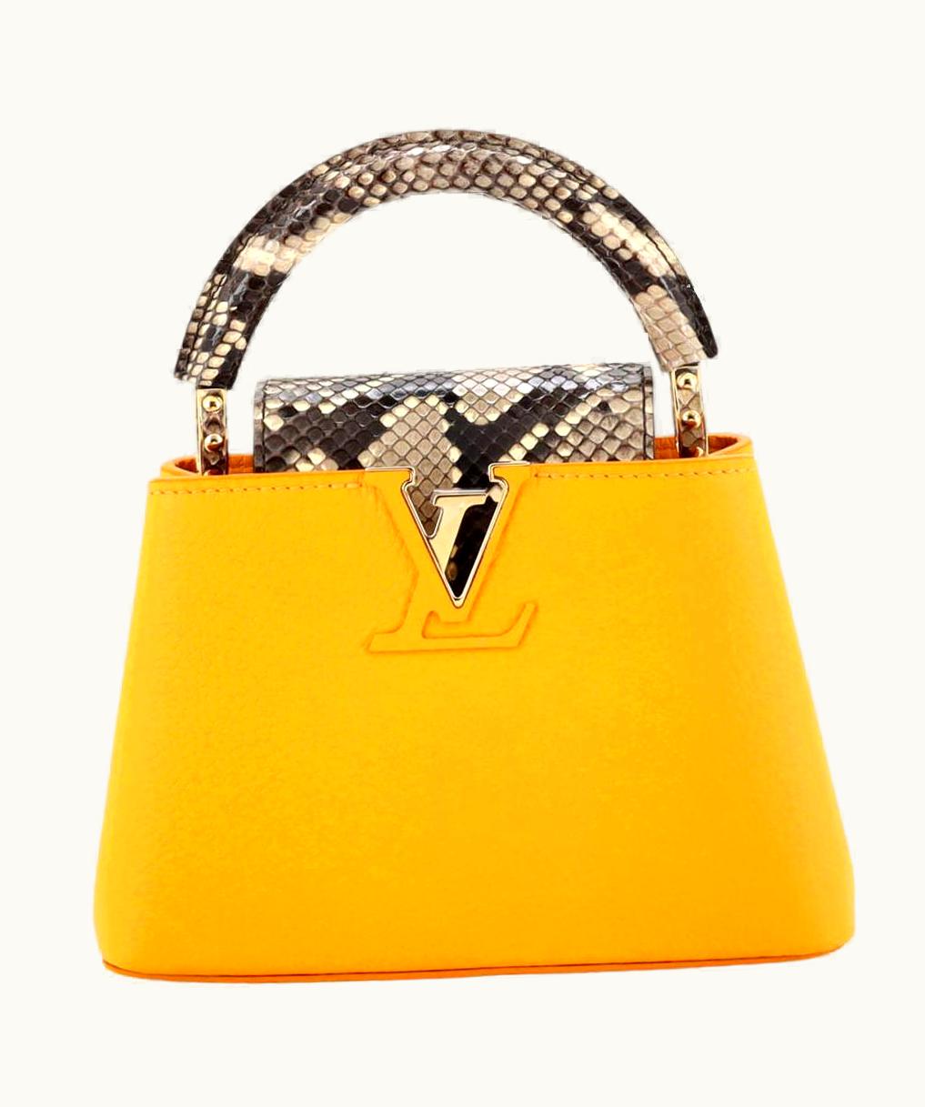 Louis Vuitton Capucines Bag Leather With Python Mini