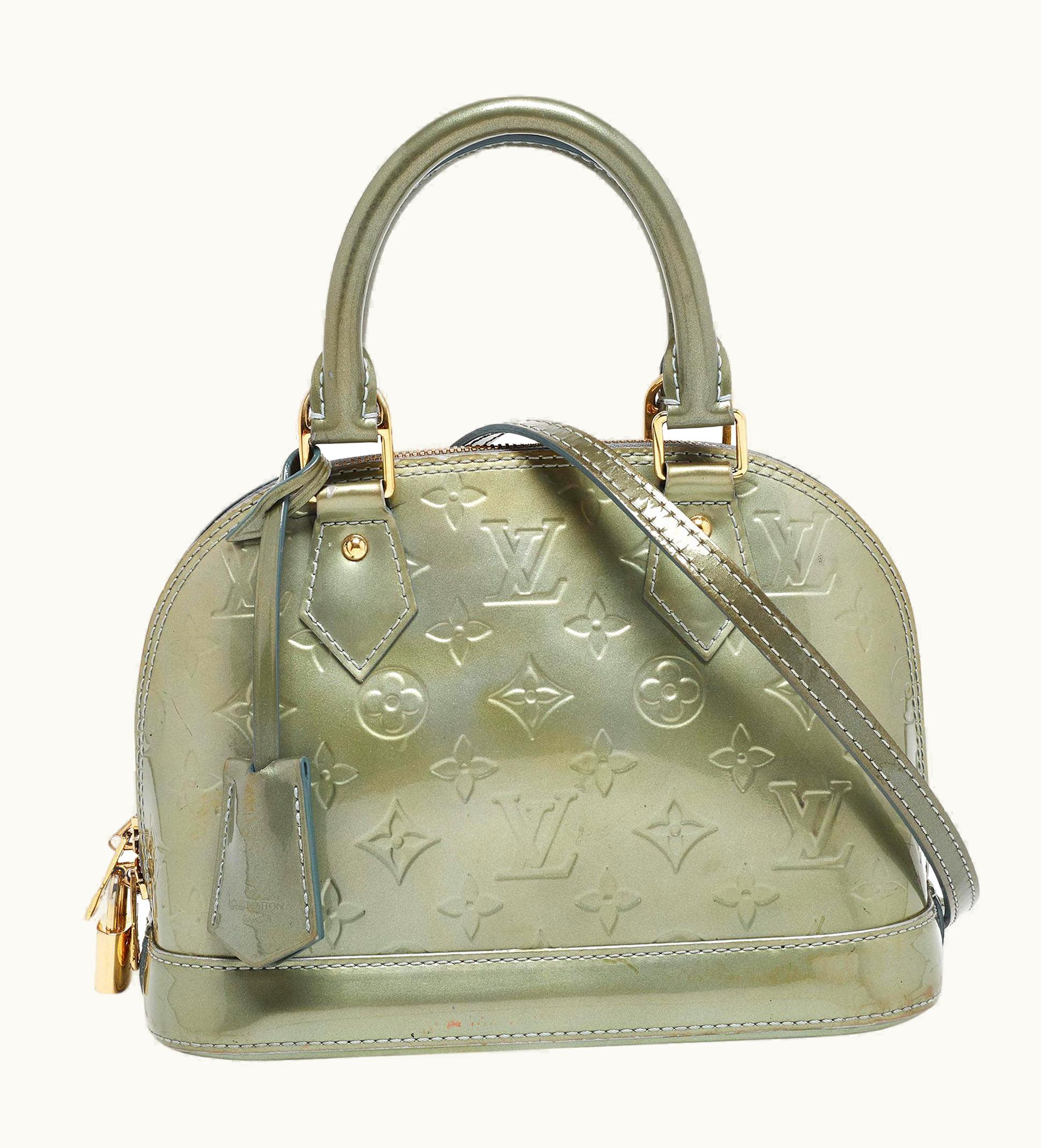 Louis Vuitton Green Monogram Vernis Alma Bb Bag