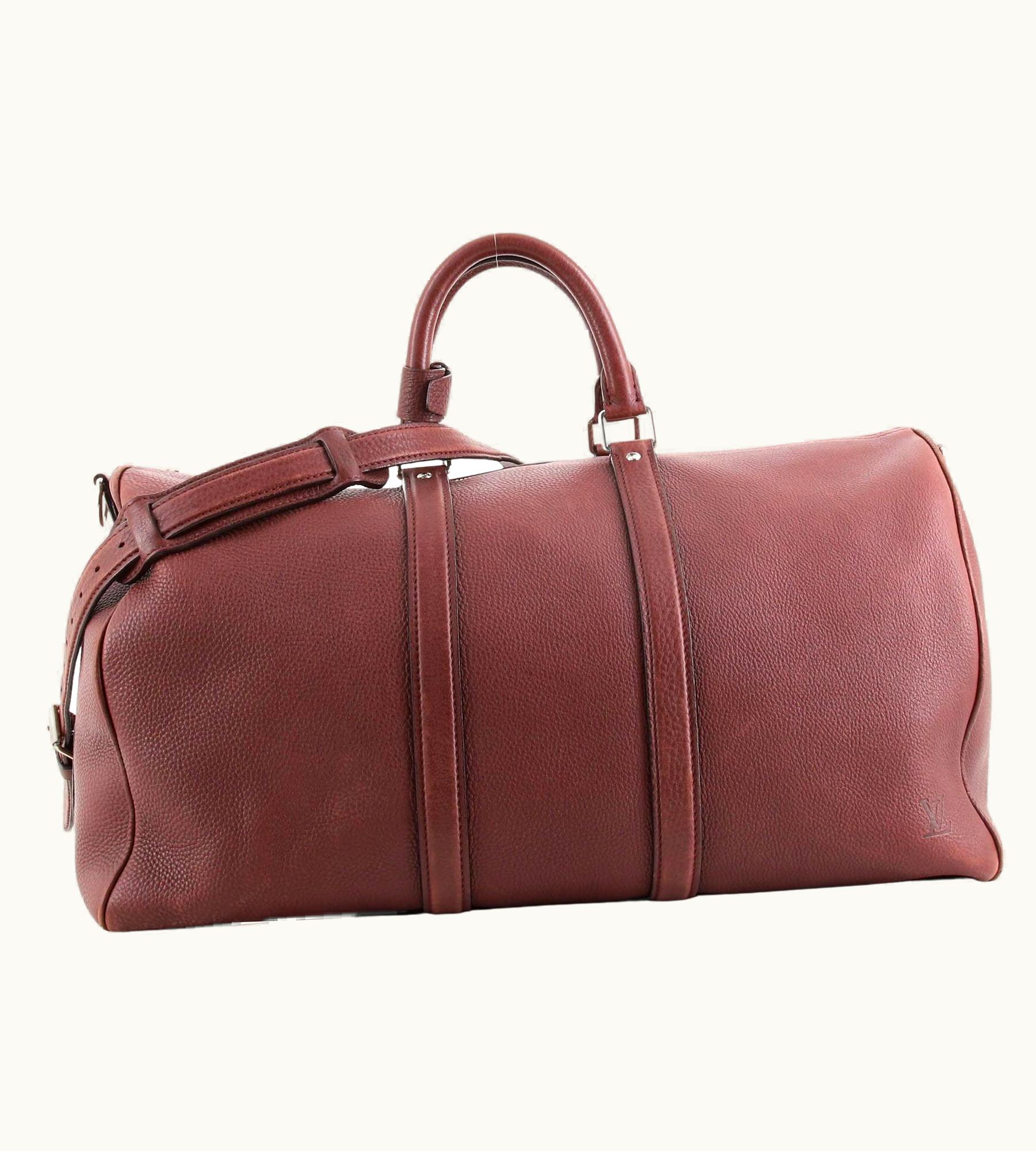 Louis Vuitton Keepall Bandouliere Bag Naxos Leather