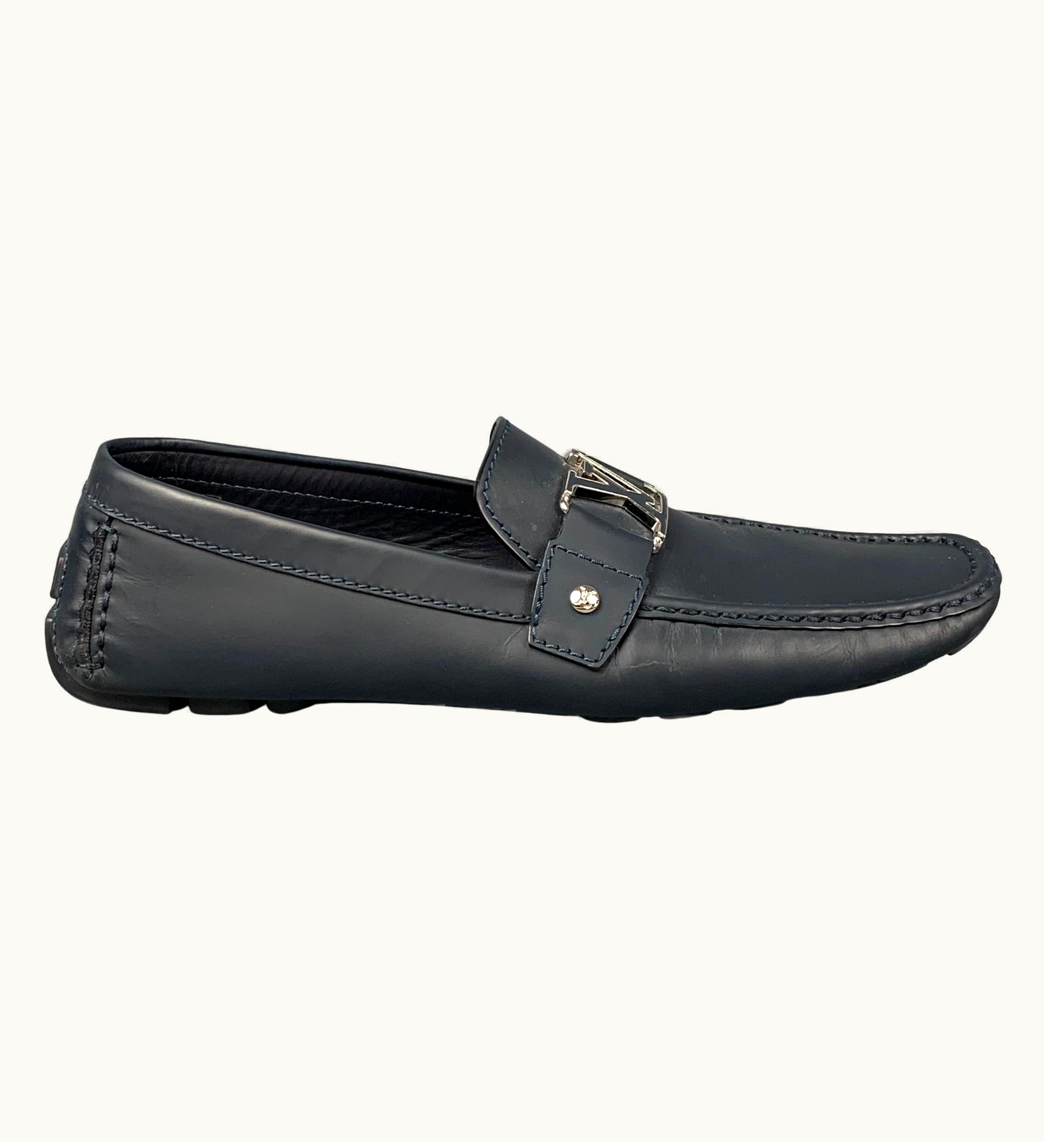 Louis Vuitton .5 Navy Leather Drivers Loafers