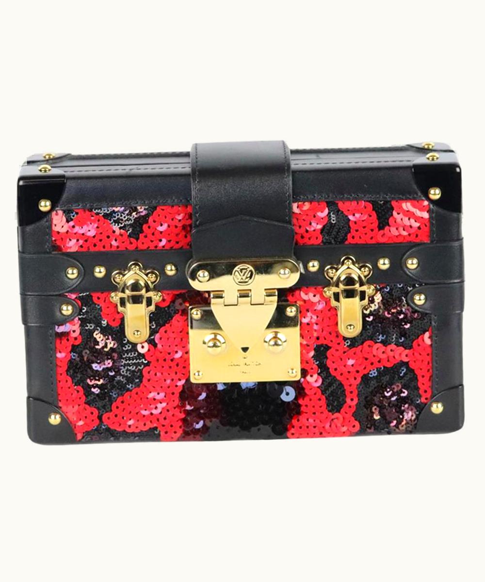Louis Vuitton Petite Malle Small Sequined Leather Clutch