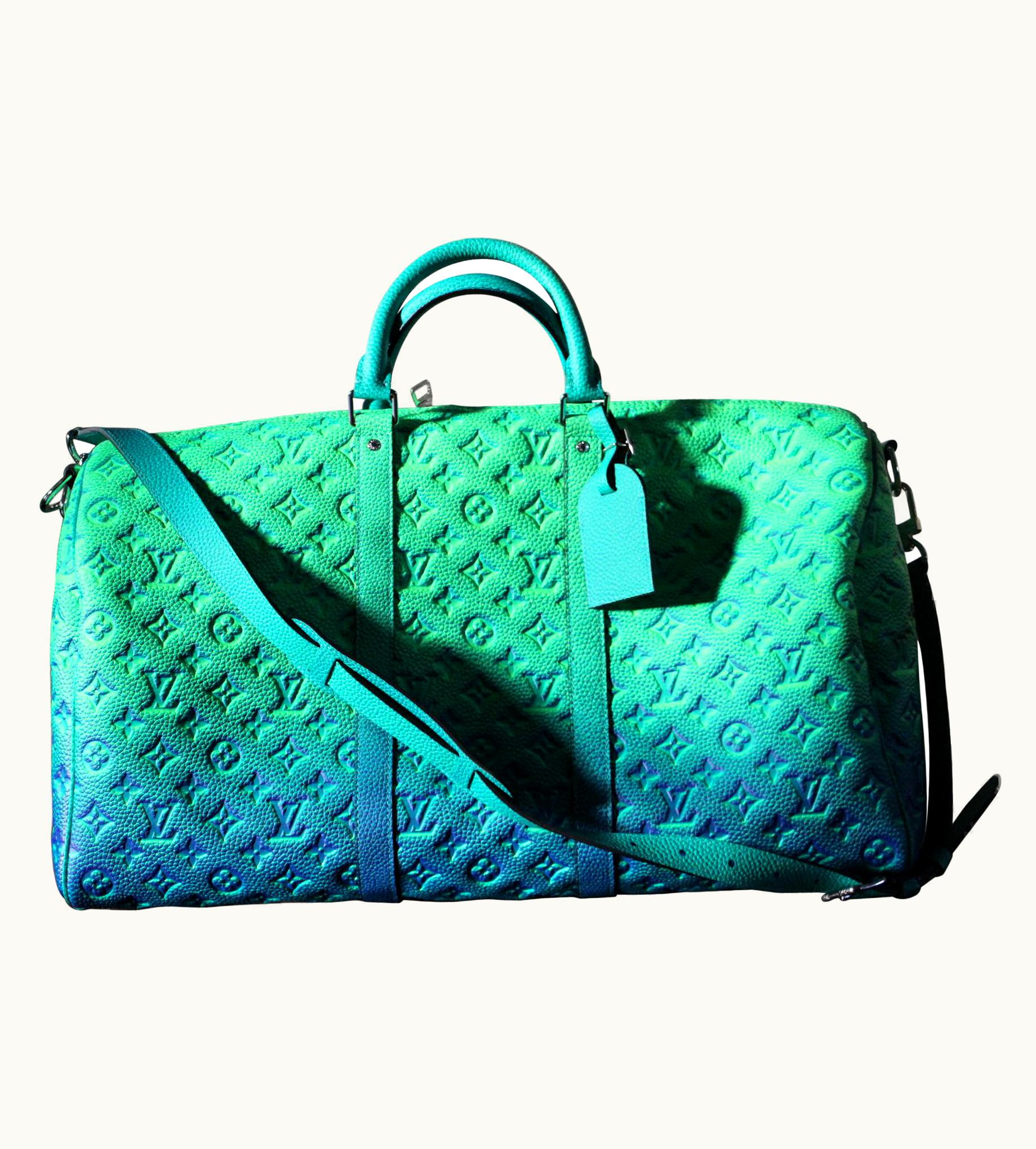 Louis Vuitton Brand Louis Vuitton Keepall 50b Taurillon Illusion Blue/Green, Virgil Abloh