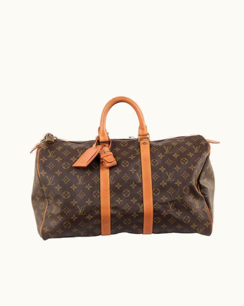 Louis Vuitton Vintage Brown Monogram Canvas Keepall 45 Duffle Bag Travel