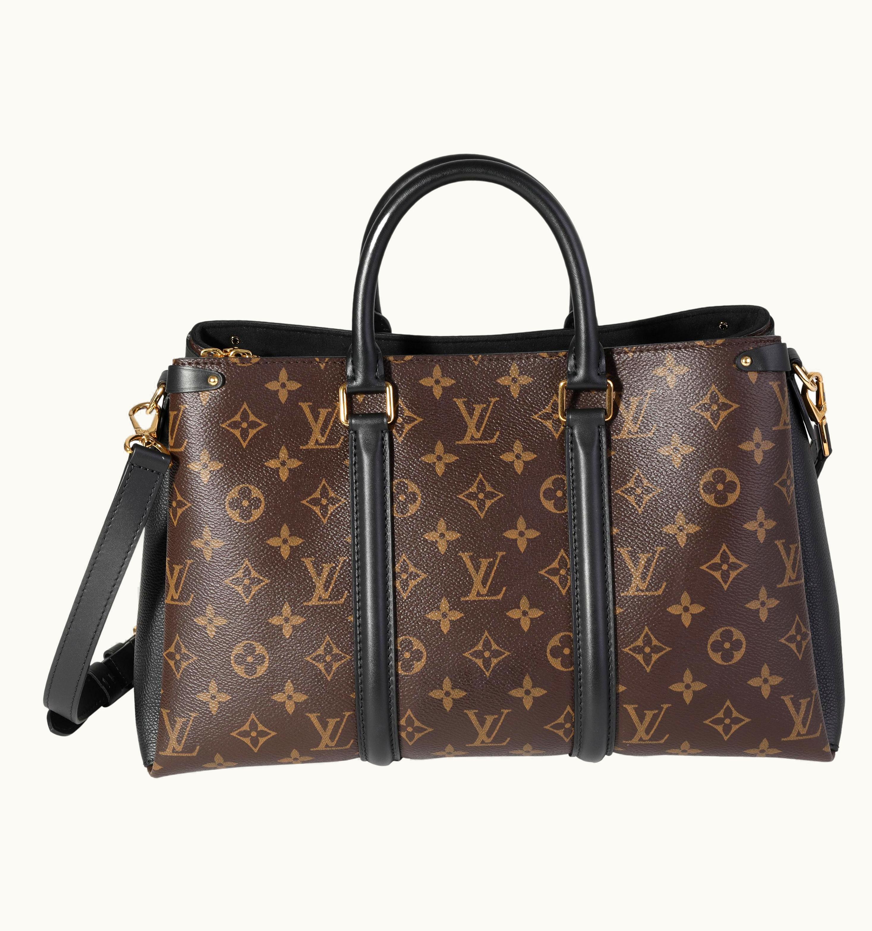 Louis Vuitton Monogram Canvas & Black Leather Soufflot Mm