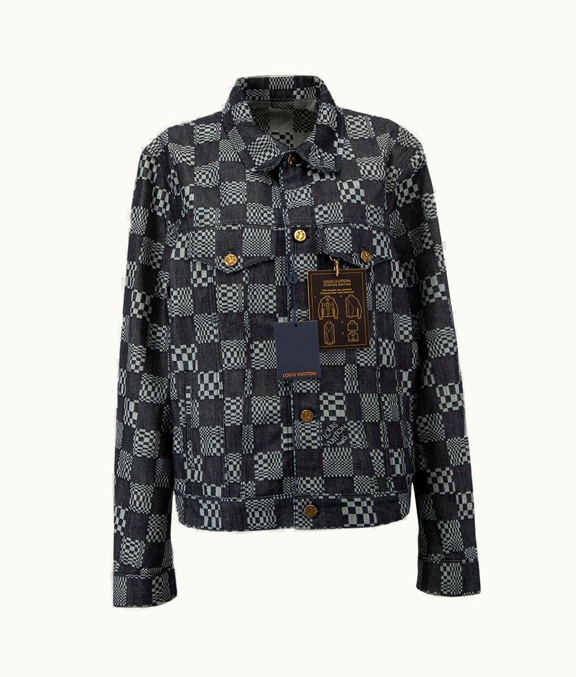 Louis Vuitton Women' Blue Distorted Damier Denim Jacket UZ0581515