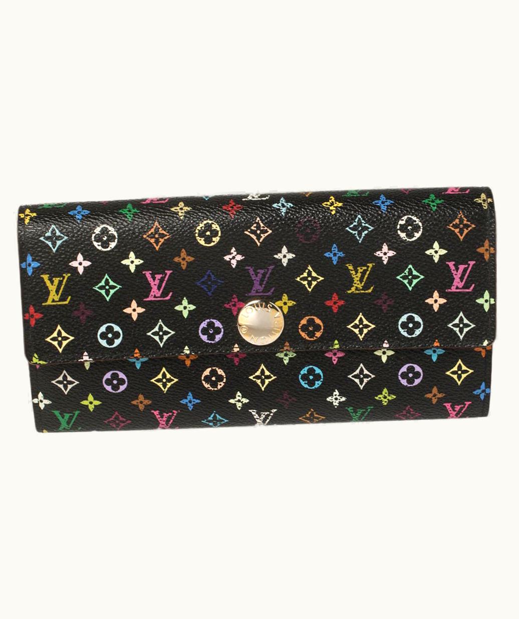 Louis Vuitton Black Monogram Multicolore Canvas Sarah Wallet