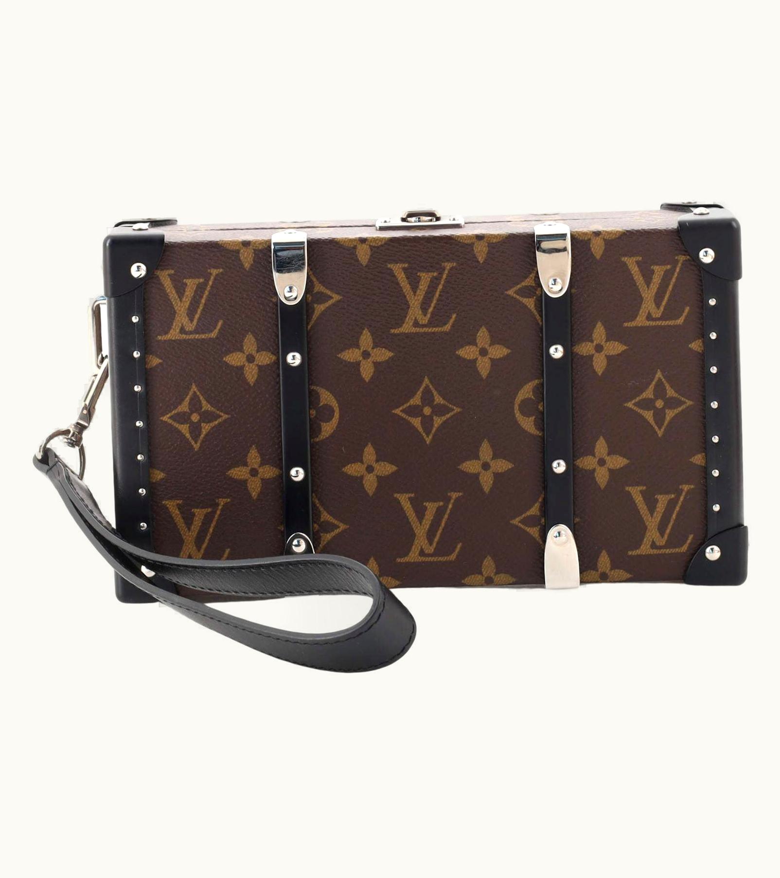 Louis Vuitton Macassar Monogram Canvas Wallet Trunk Clutch Brown