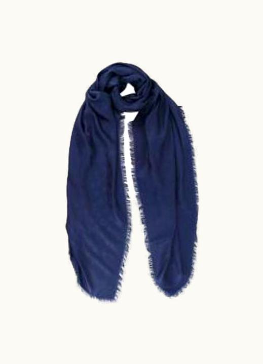 Louis Vuitton Night Blue Silk & Wool Monogram Stole