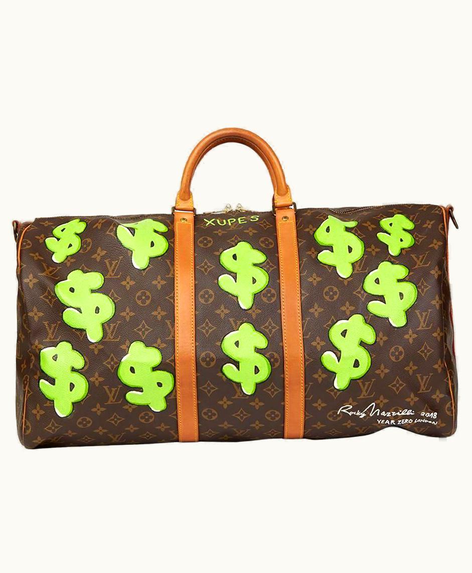 Louis Vuitton 1987 Louis Vuitton Hand Painted 'Benjamin$ Baby' Keepall Bandouliere