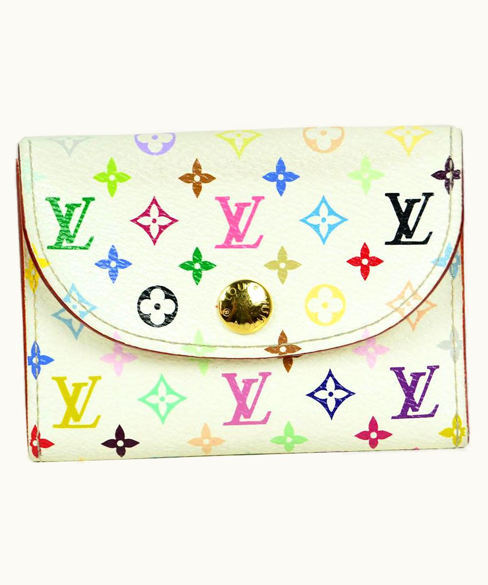 Louis Vuitton White Multicolor Monogram Card Holder Wallet