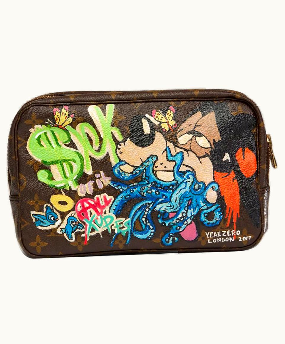 Louis Vuitton 1988 Louis Vuitton Hand-Painted 'Sick Of It All' Toiletry Pouch