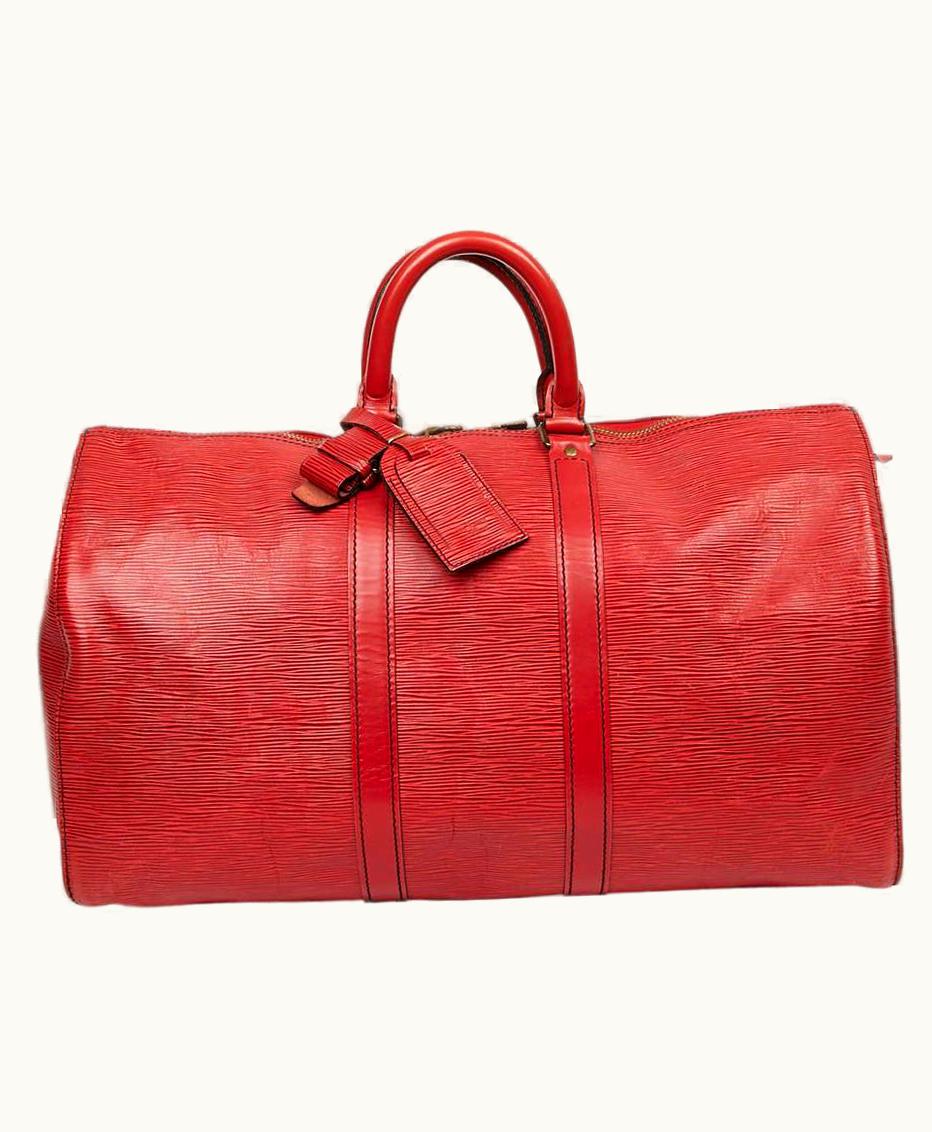 Louis Vuitton Keepall 45 Bag In Red Epi Leather