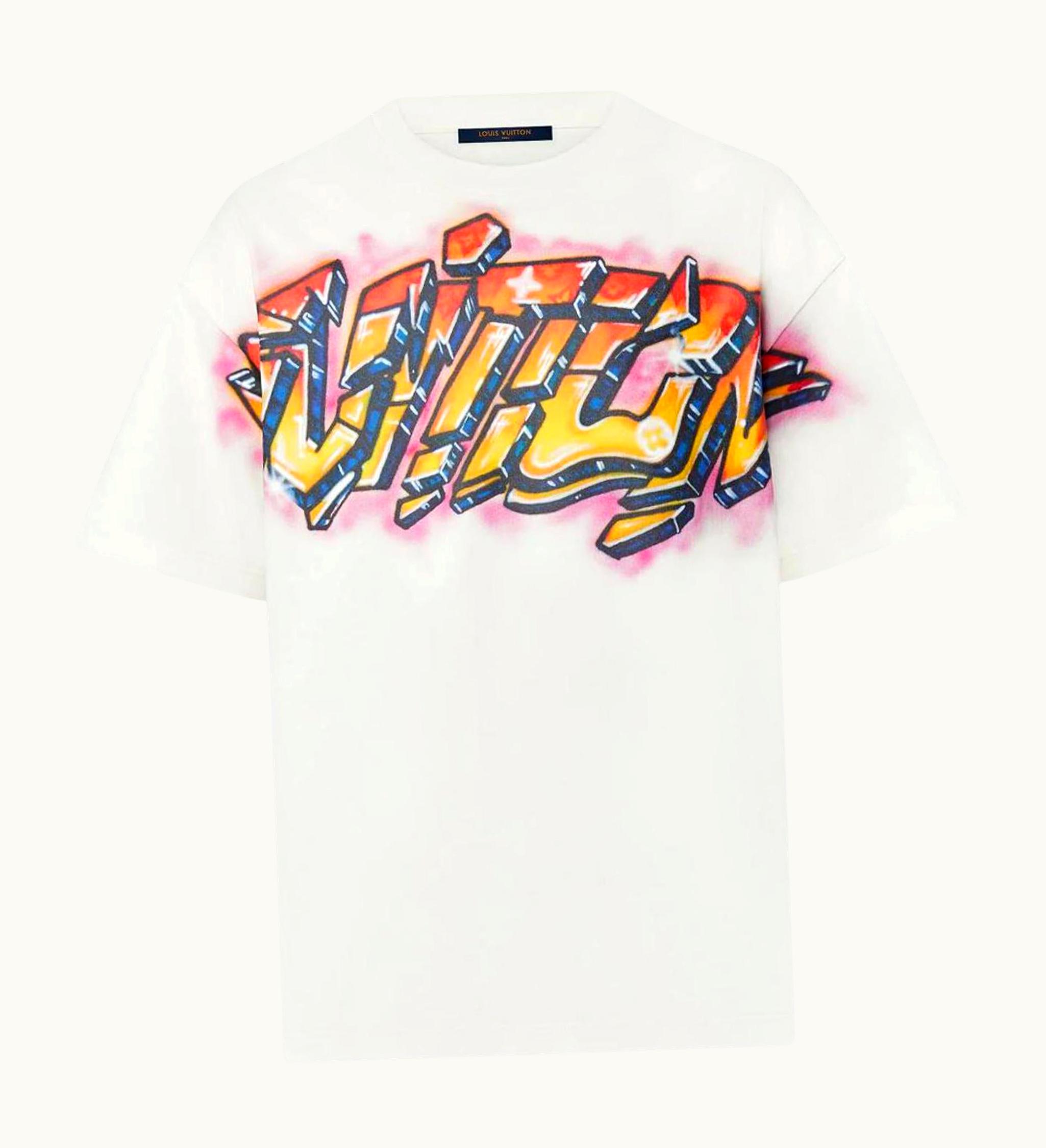 Louis Vuitton Men' Xl Virgil Abloh 1990' Style Graffiti T-Shirt Tee 124lv3