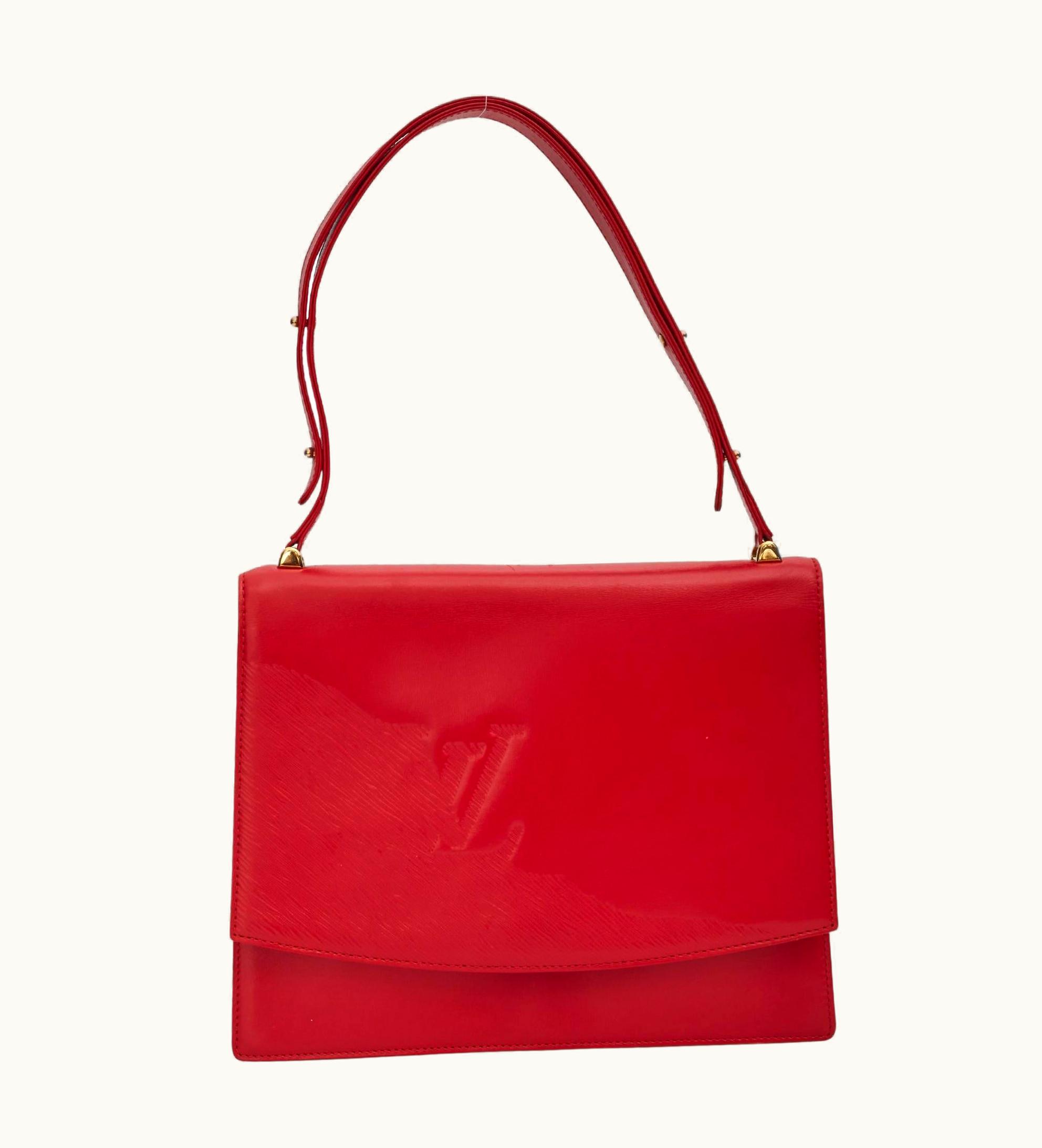 Louis Vuitton Delphes Vintage Opera Line Red Leather Shoulder Bag