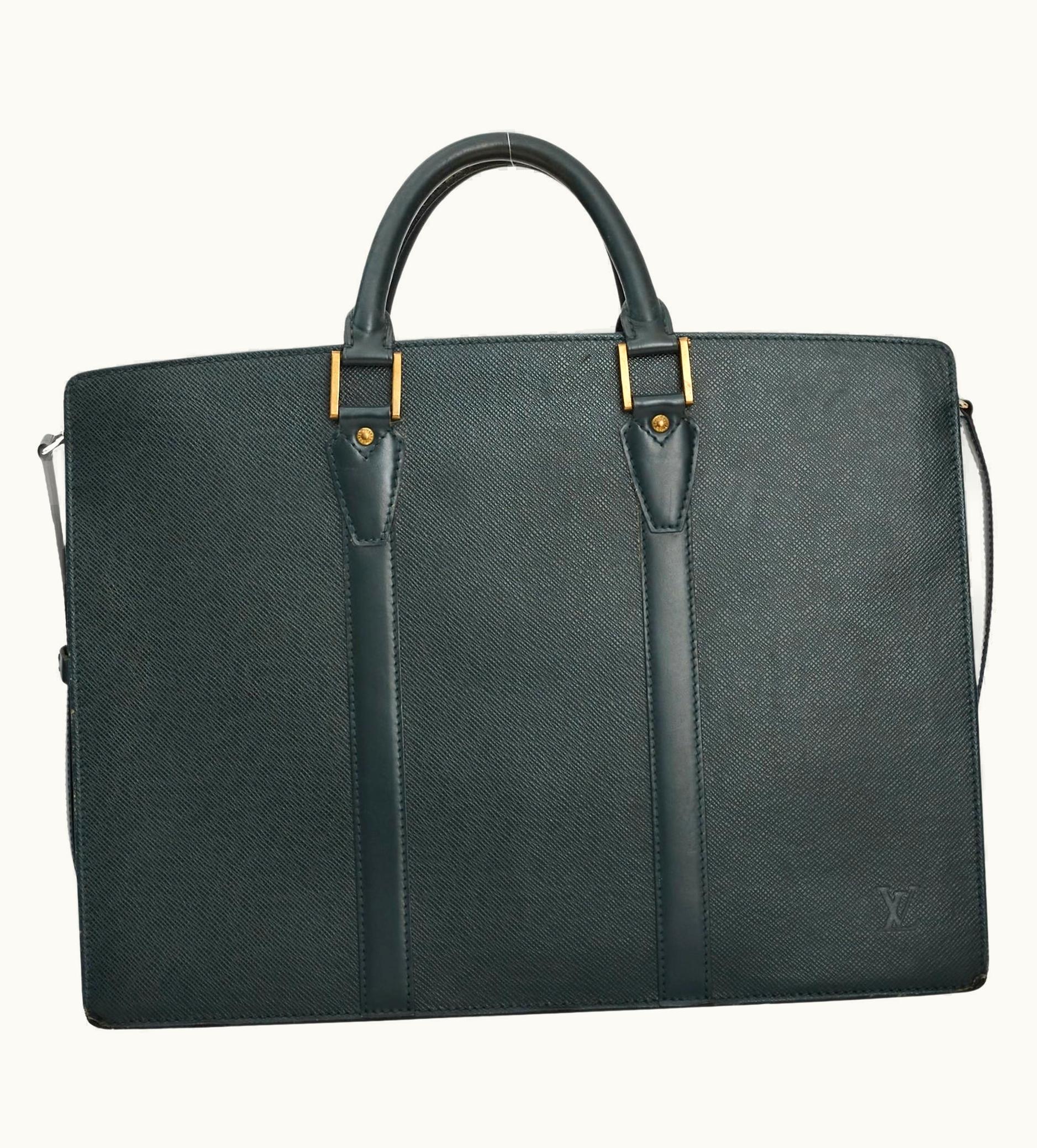 Louis Vuitton Vintage Green Epi Leather Taïga Lozan Briefcase (1995)
