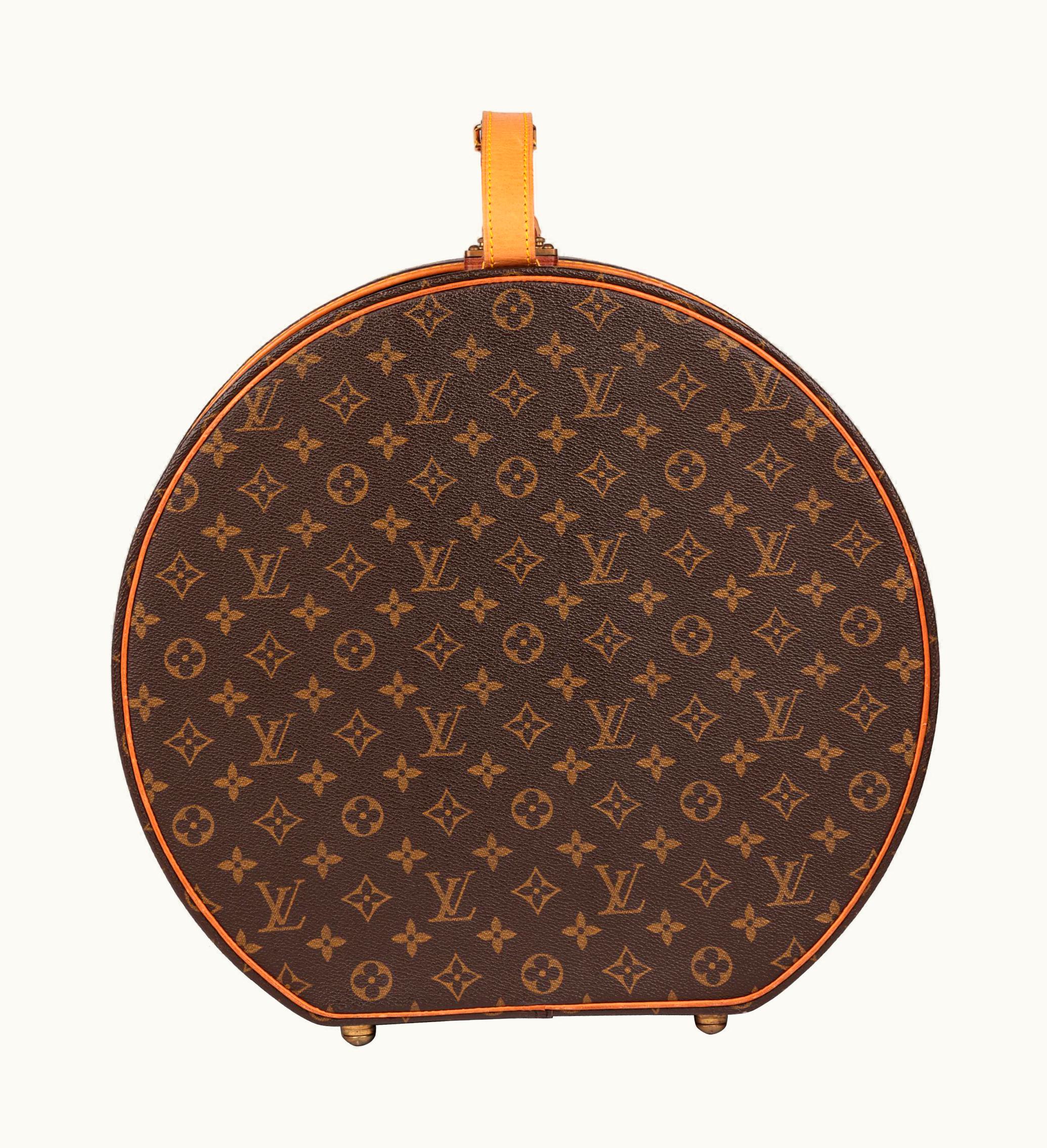 Louis Vuitton Brown Monogram Coated Canvas & Vachetta Leather Boite Chapeaux