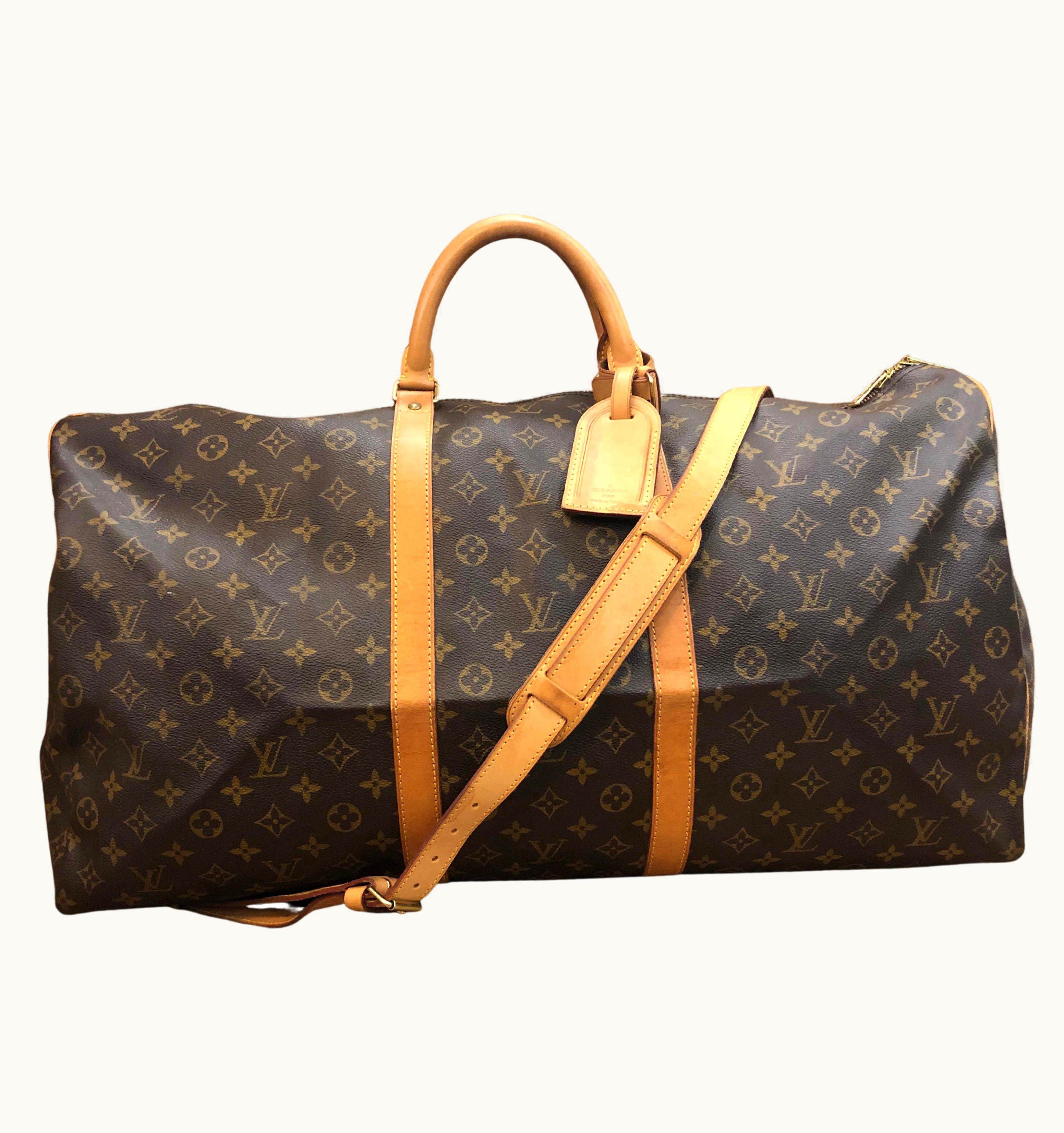 Louis Vuitton Vintage 1997 Louis Vuitton Monogram Canvas Bandouliere Keepall Duffle Bag