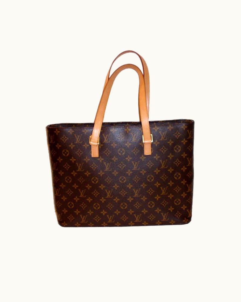 Louis Vuitton Brown Leather Monogram Leather Handbag, Circa 1990
