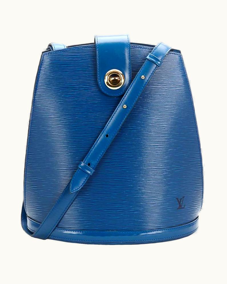 Louis Vuitton 1990' Louis Vuitton Blue Epi Leather Vintage Cluny