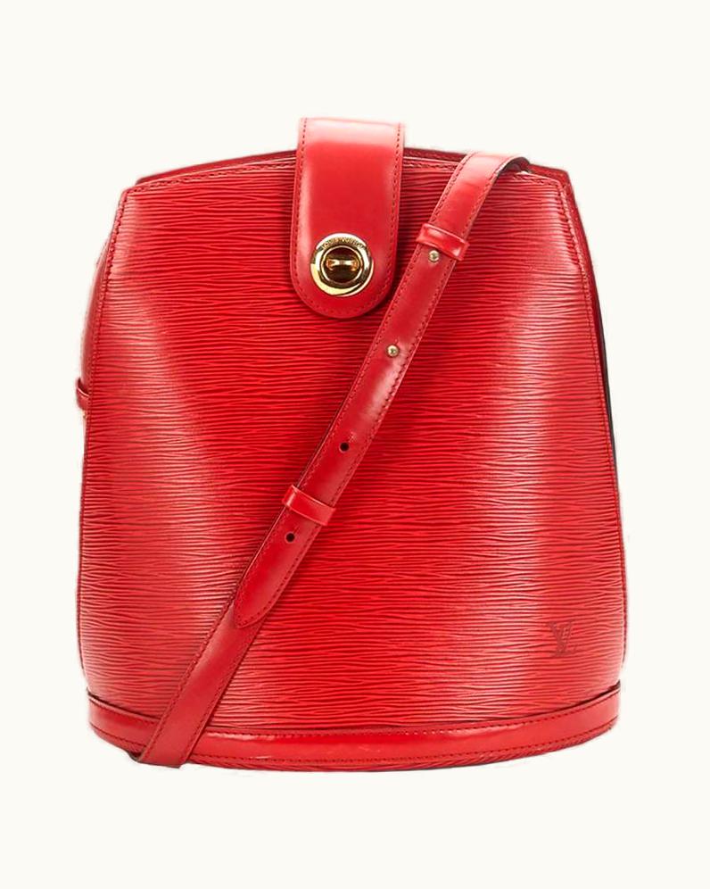 Louis Vuitton 1990' Louis Vuitton Red Epi Leather Vintage Cluny
