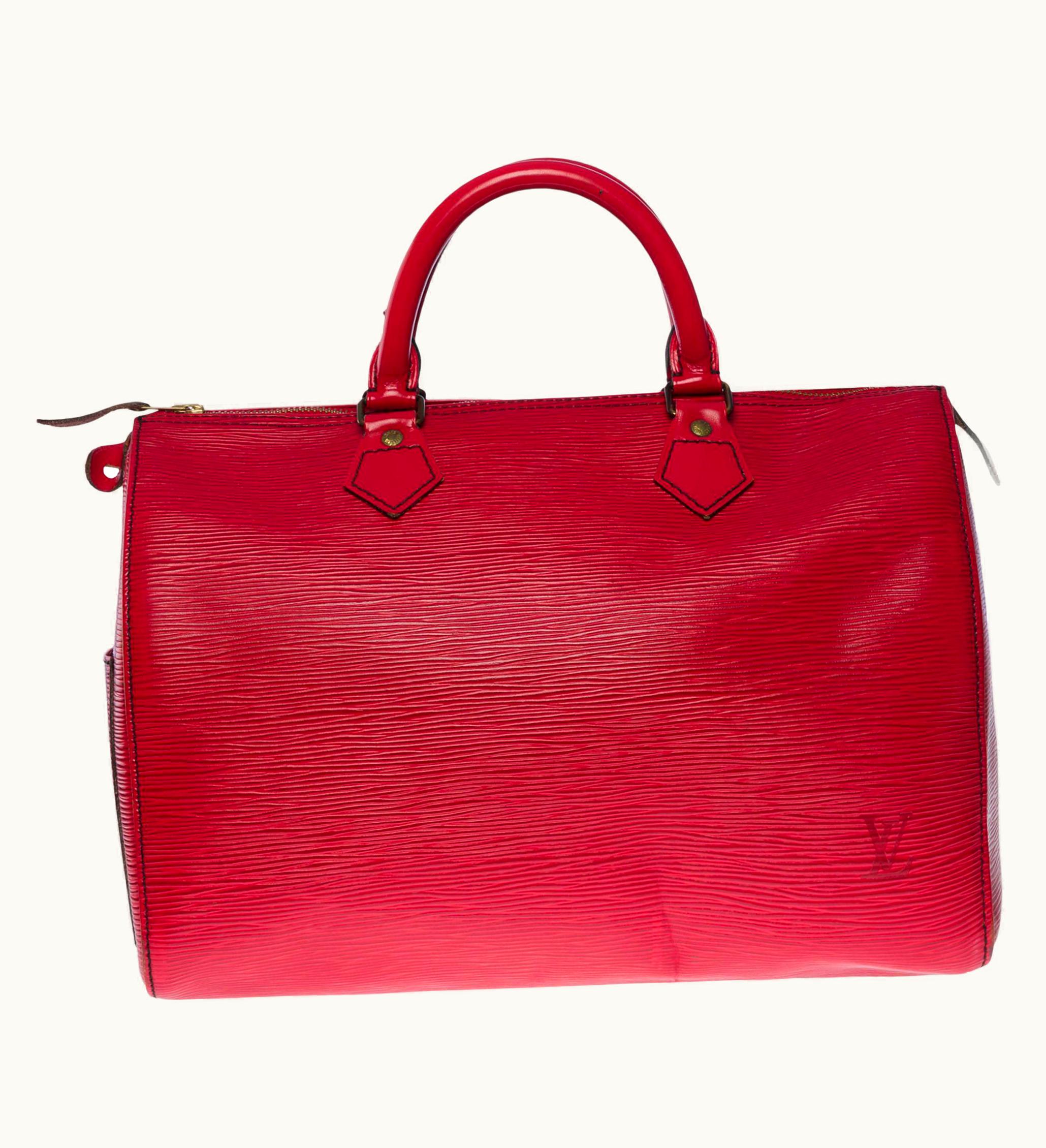 Louis Vuitton Gorgeous Louis Vuitton Speedy 30 Handbag In Red Epi Leather And Gold Hardware UZ0581655