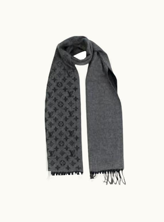 Louis Vuitton Grey Cashmere & Wool Monogram Gradient Scarf UZ0581668