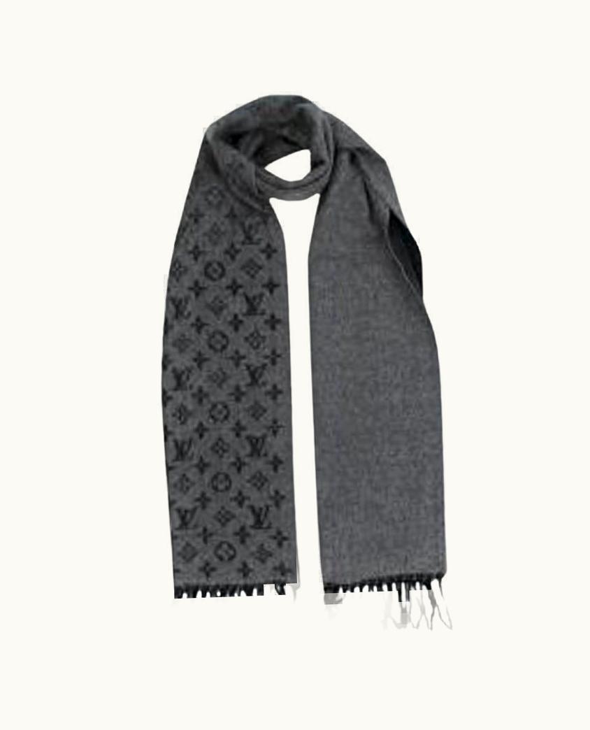 Louis Vuitton Grey Cashmere & Wool Monogram Gradient Scarf UZ0581670