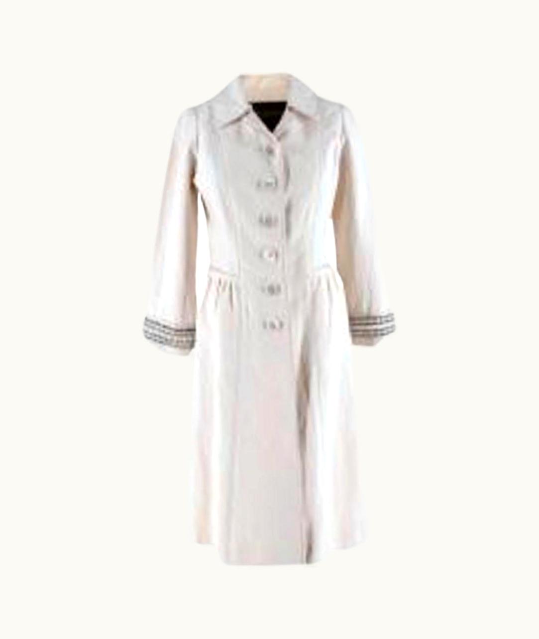 Louis Vuitton Cream Linen Coat With Embellished Cuffs