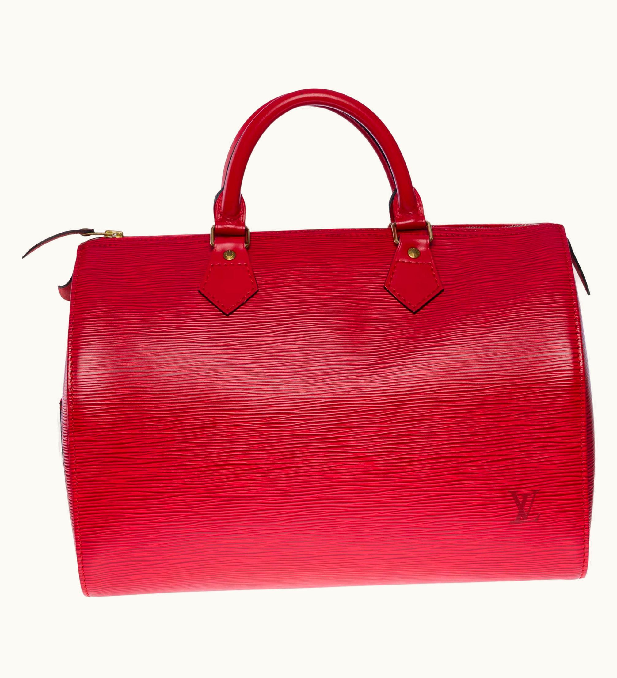 Louis Vuitton Gorgeous Louis Vuitton Speedy 30 Handbag In Red Epi Leather And Gold Hardware UZ0581714