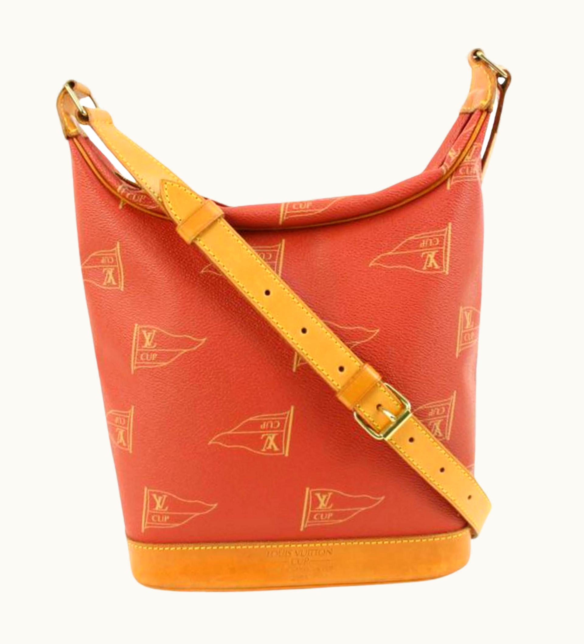 Louis Vuitton 1994 Lv Cup Red Le Touquet Hobo Shoulder Bag 75lk39s