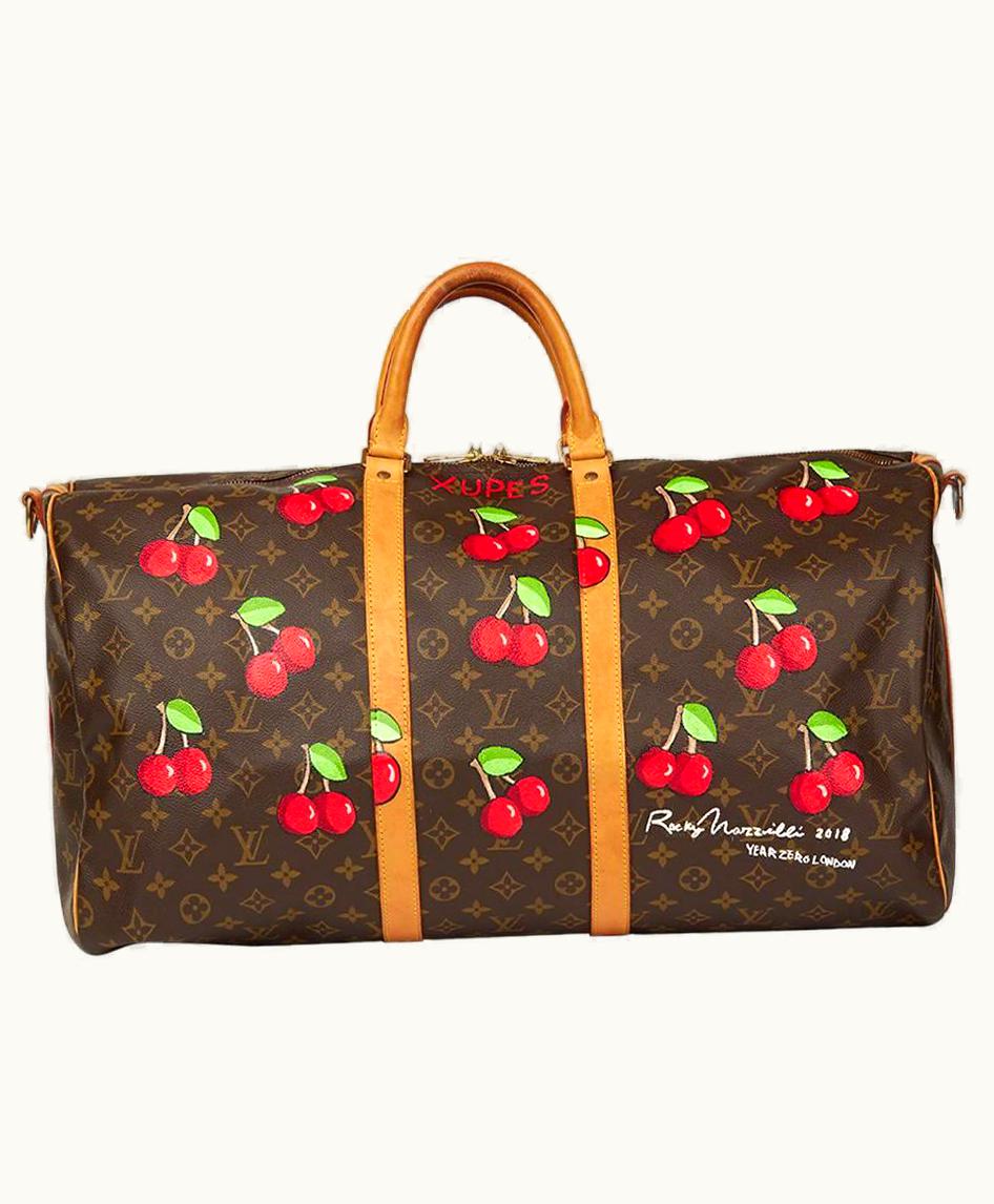 Louis Vuitton 1996 Louis Vuitton Hand-Painted Cherrie$ Keepall Bandouliere
