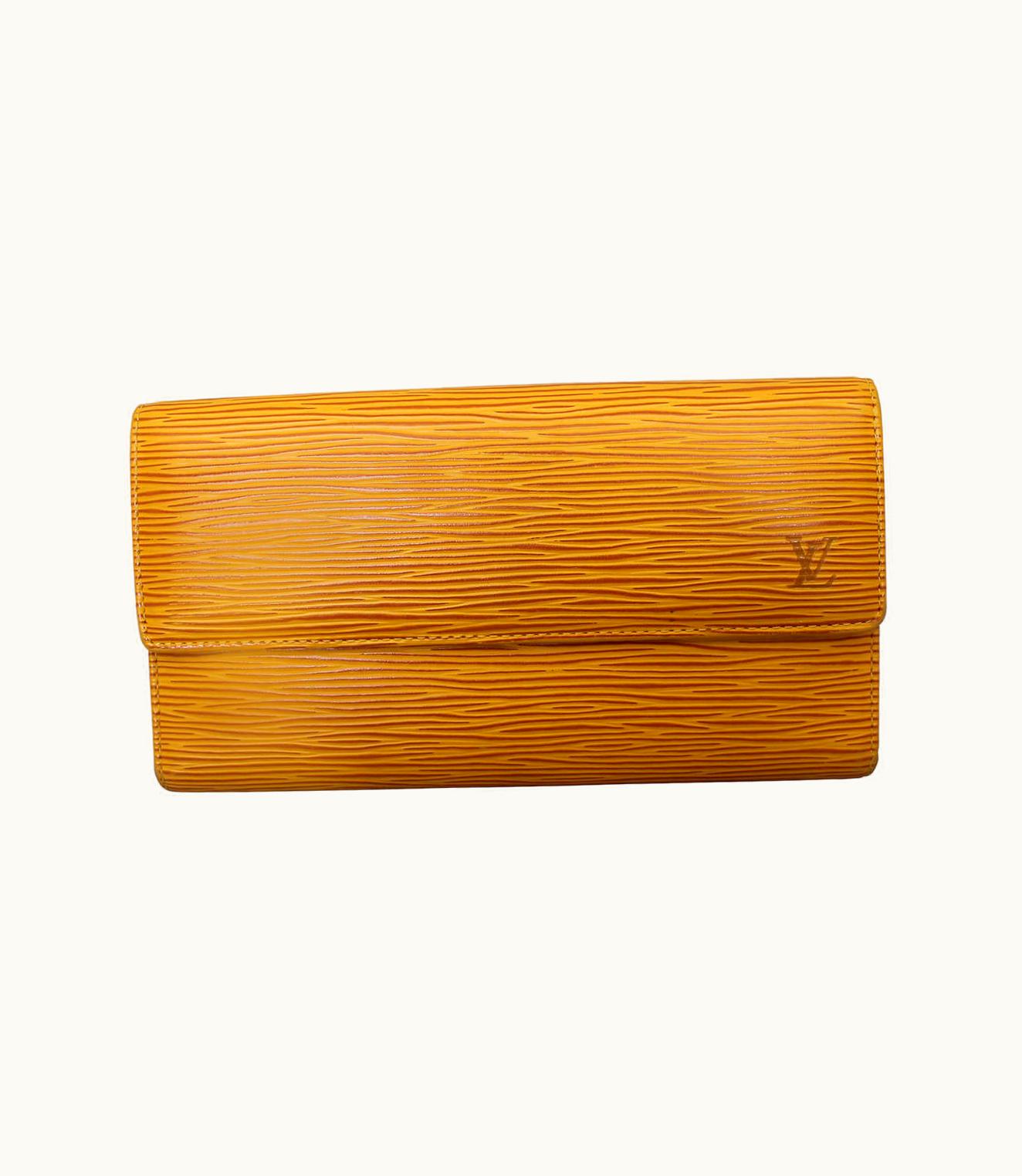 Louis Vuitton 1997 Vintage Mustard Epi Leather Fold-over Wallet