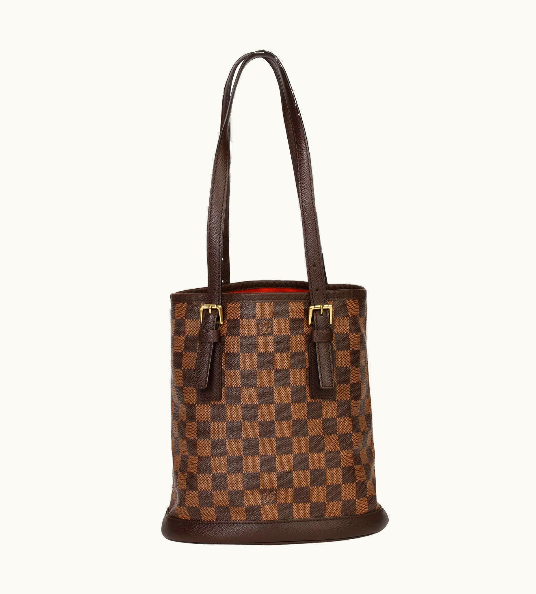Louis Vuitton 1998 Louis Vuitton Brown Damier Ebene Coated Canvas Vintage Bucket Bag