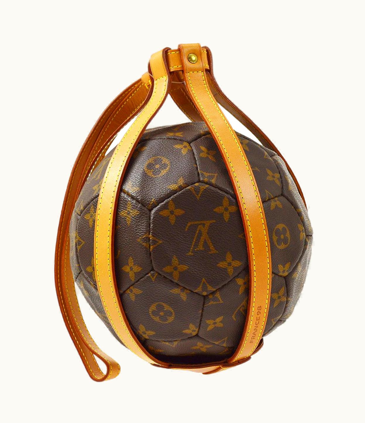 Louis Vuitton Monogram Canvas Leather Trim Gold Novelty World Cup Soccer Ball
