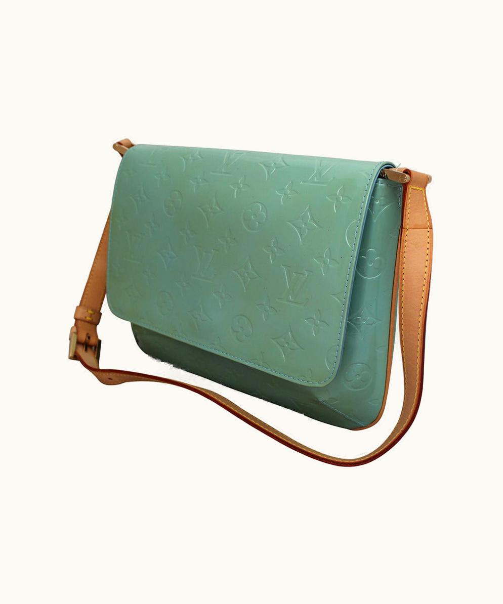 Louis Vuitton 1999 Vintage Aqua Thompson Street Bleu Vernis Shoulder Bag