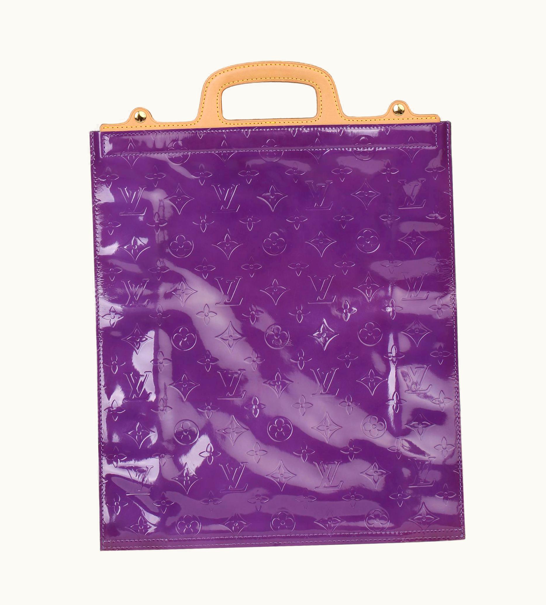 Louis Vuitton 1999 Louis Vuitton Purple Monogram Vernis Leather & Vachetta Vintage Stanton