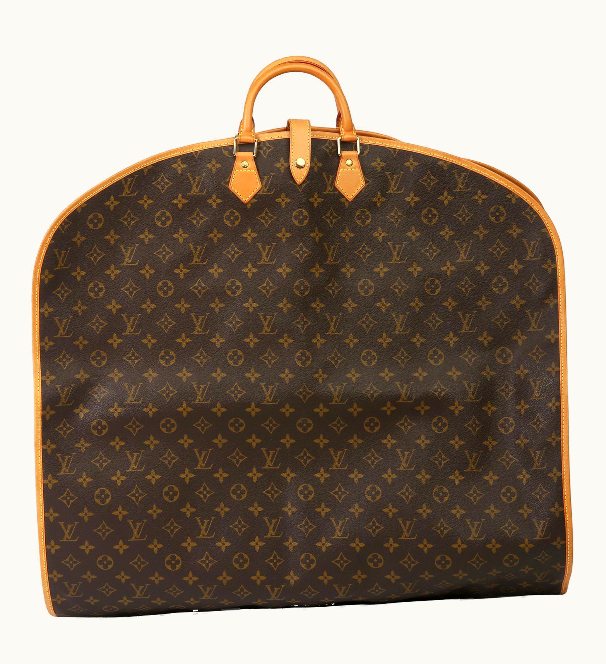 Louis Vuitton 1999 Louis Vuitton Brown Monogram Coated Canvas & Vachetta Vintage Travel Bag