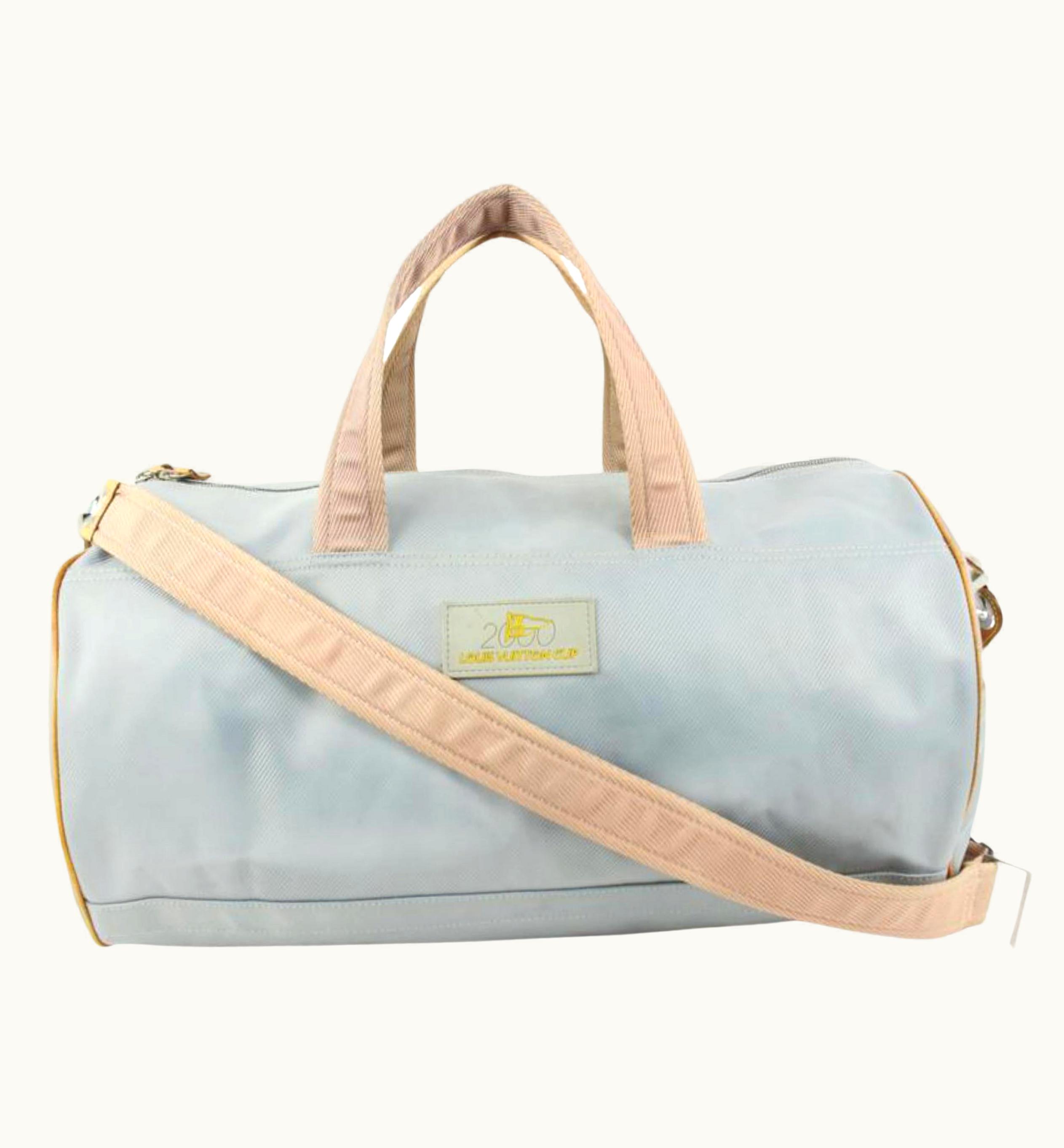 Louis Vuitton 2000 Lv Americas Cup Grey Polochon Travel Bag 39lk324s