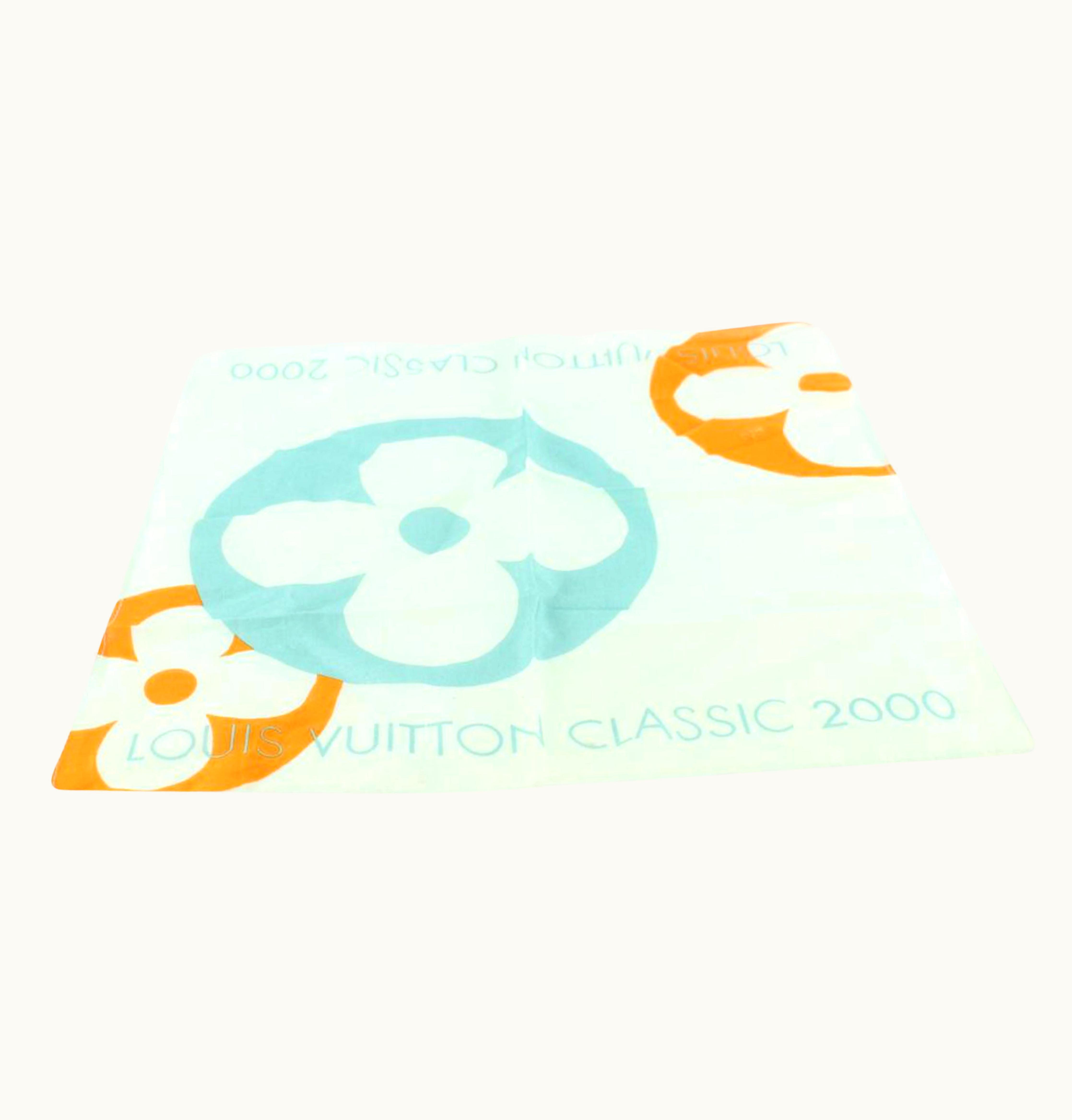 Louis Vuitton 2000 Quatrafoil Rare Racing Cup Statement Scarf 3lv1105