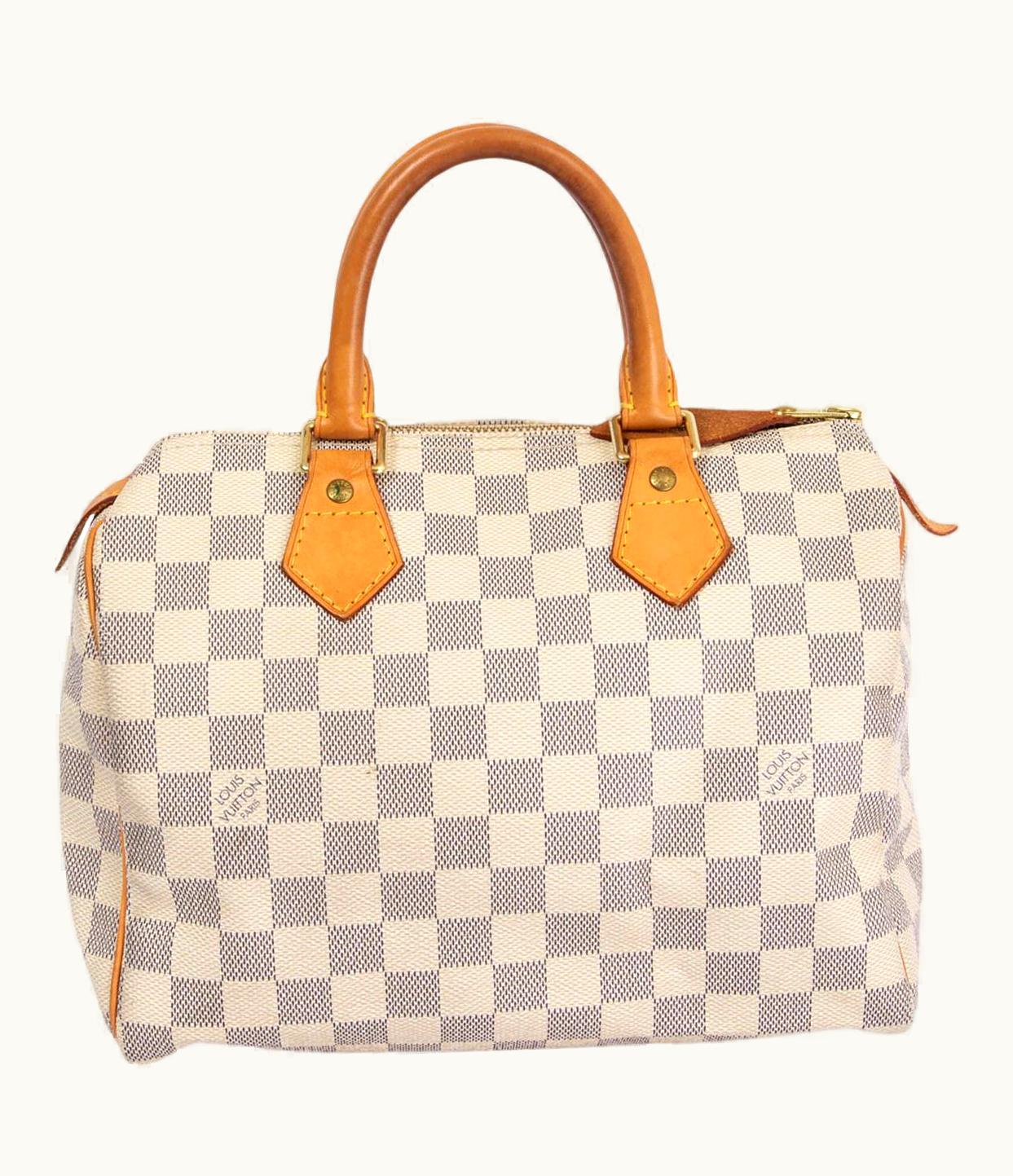Louis Vuitton White Damier Azur Canvas Speedy 25 Bag