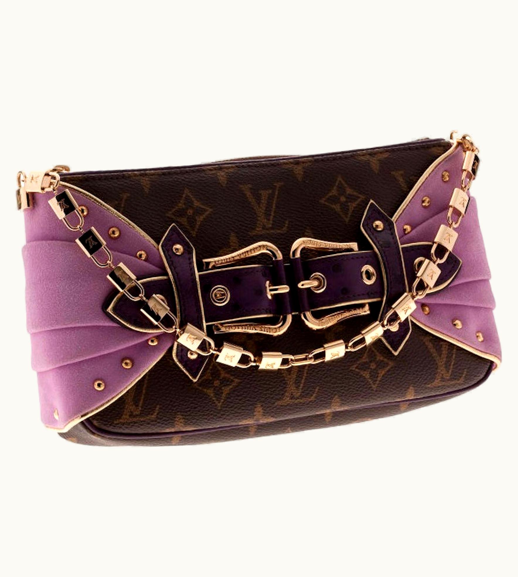 Louis Vuitton Unworn Louis Vuitton Extraordinaire Monogram Ostrich Pochette Lock Chain