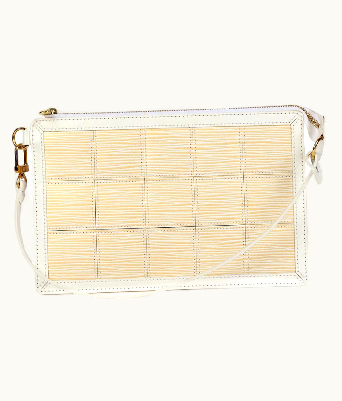 Louis Vuitton White & Gold Stretched Epi Leather Delmonico Pochette
