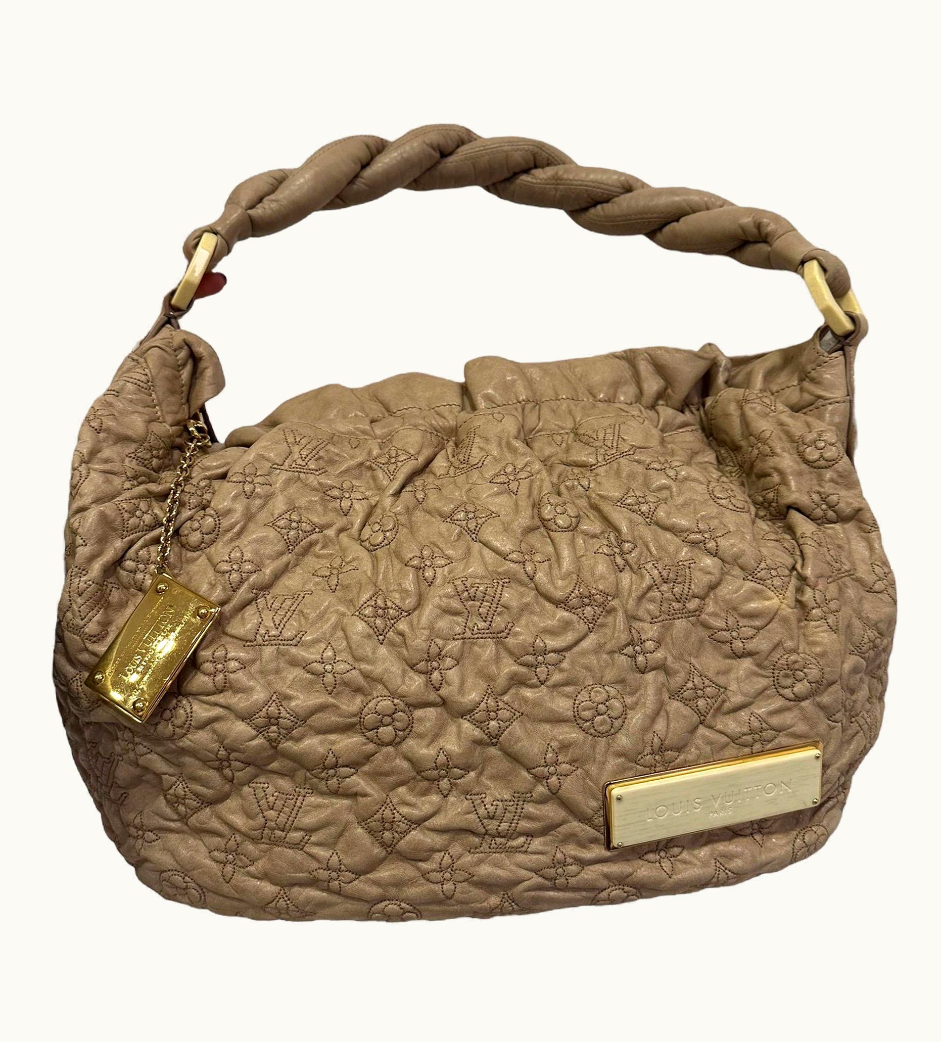 Louis Vuitton Olympe Nimbus Top Handle Bag Beige Emprainte Leather