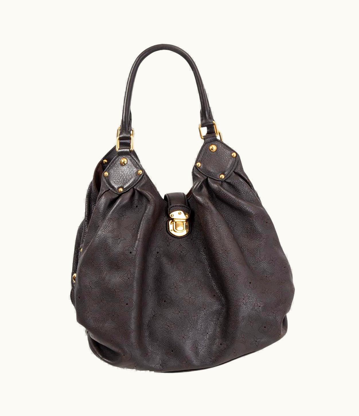 Louis Vuitton Chocolate Brown Leather Monogram Mahina Shoulder Bag