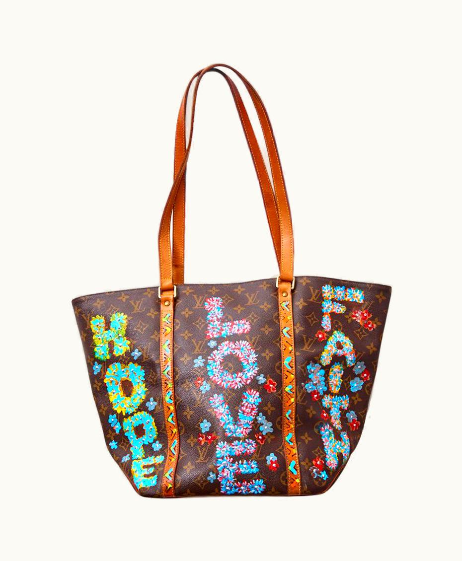 Louis Vuitton Imperfectly Perfect By Rebecca Moses Hand Painted Louis Vuitton Tote