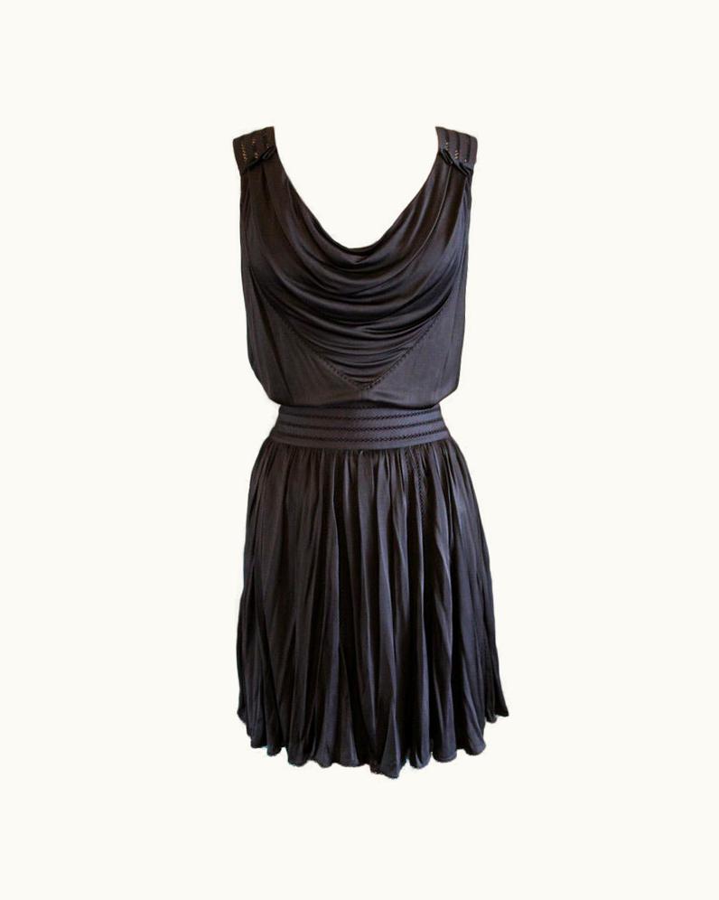 Louis Vuitton Black Jersey Top And Skirt Set