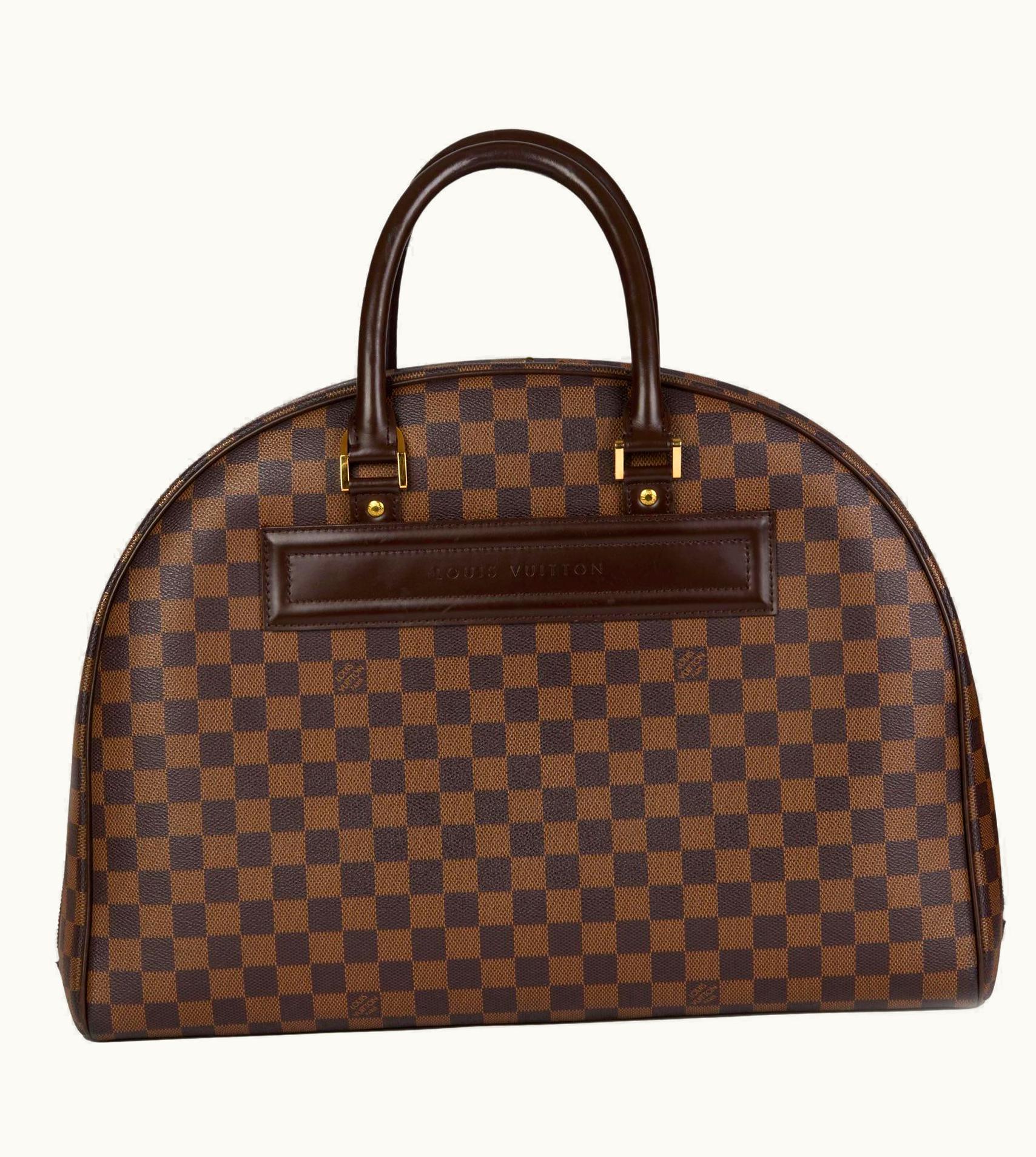 Louis Vuitton Damier Ebene Coated Canvas & Calfskin Leather Nolita Gm