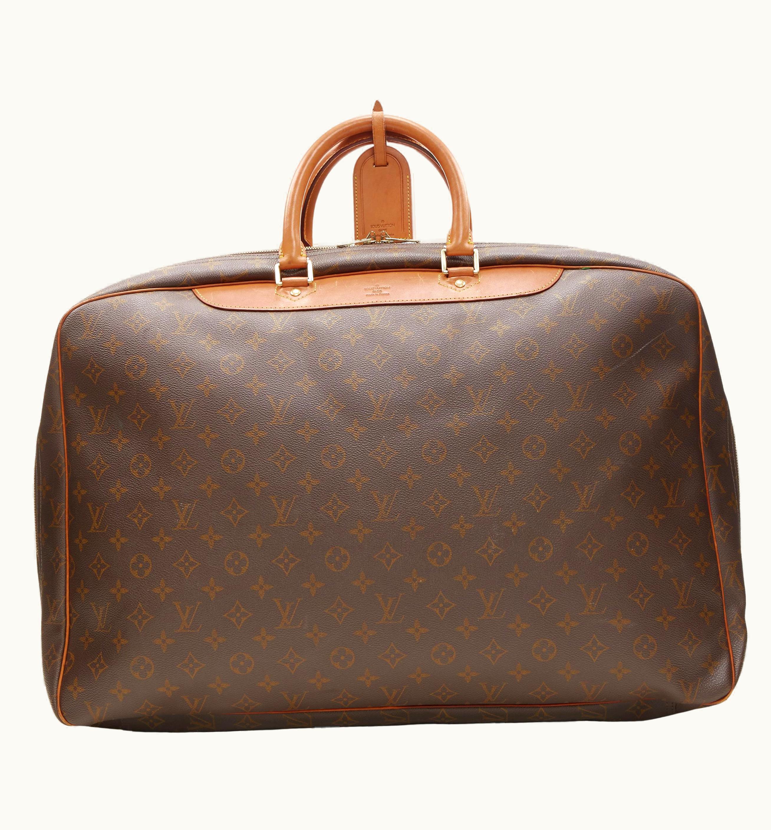 Louis Vuitton Vintage Alize Brown Monogram Leather Trim 2 Compartment Bag UZ0581907